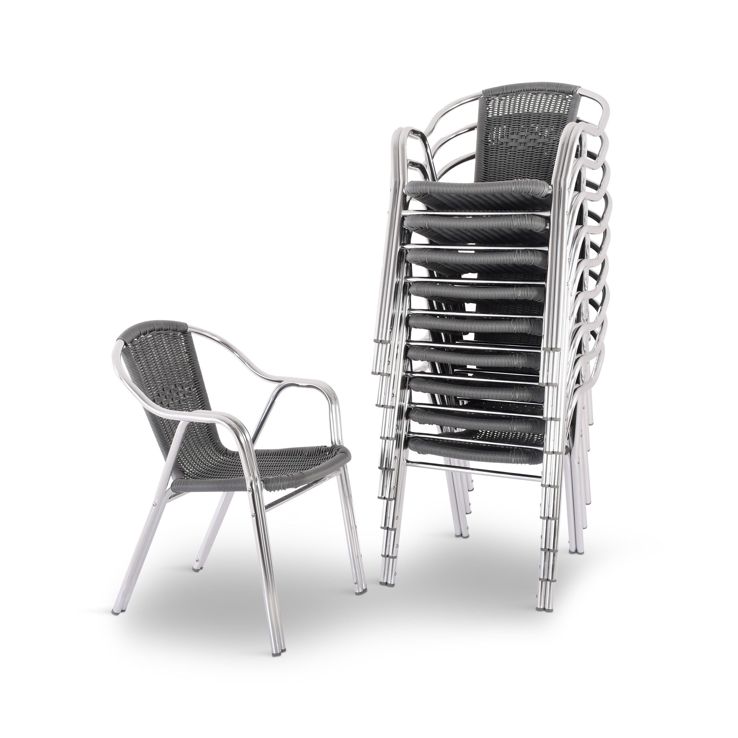 Raburg Bistrostuhl Outdoor-Stapelstuhl mit Armlehnen, Polyrattan, günstig online kaufen