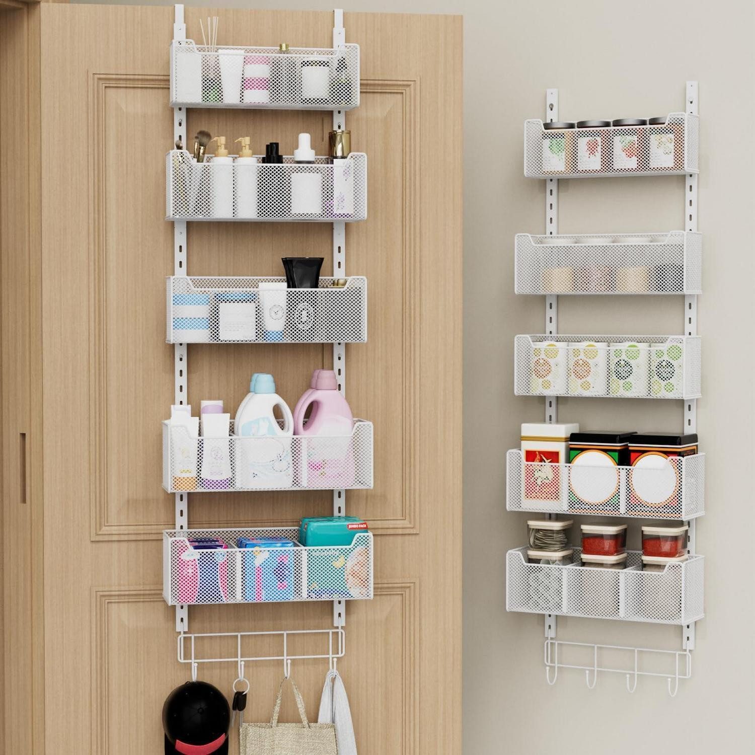 LuxusKollektion Türregal Tür-Organizer 5-stufig weiß, 5-tlg.