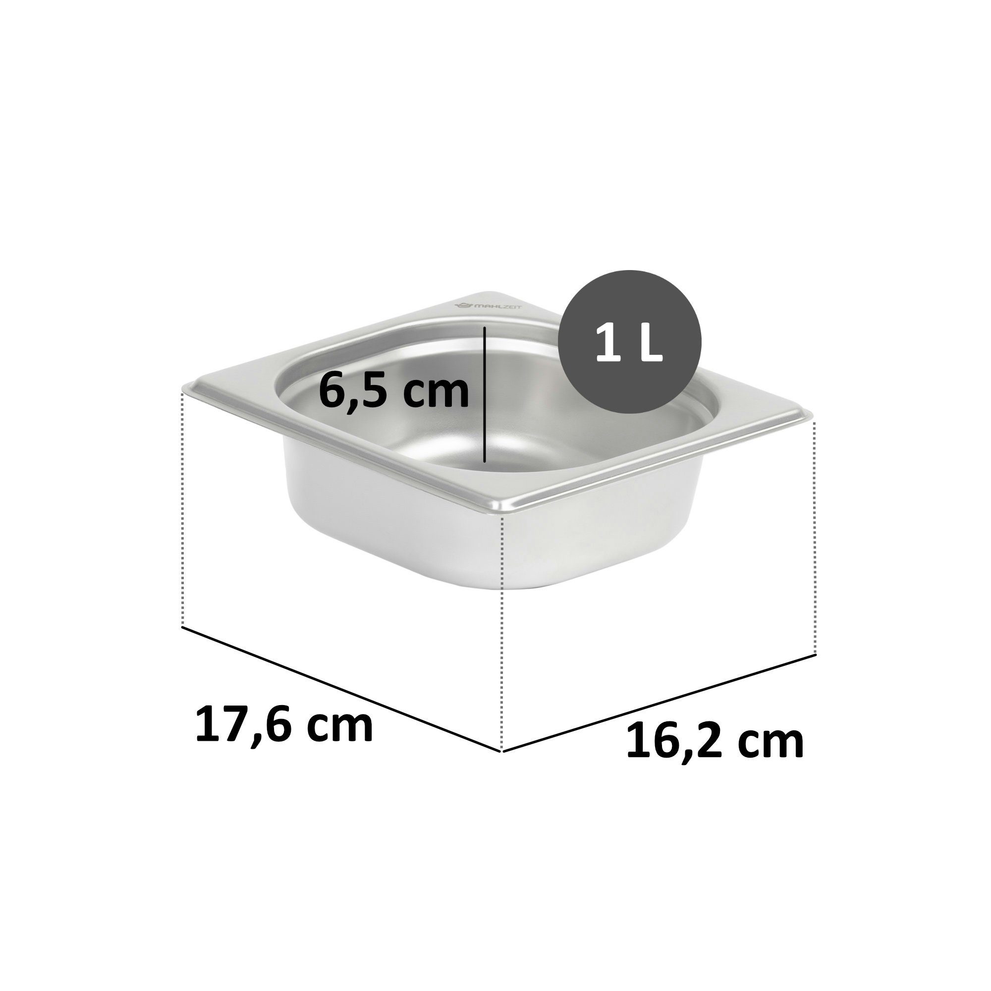 Mahlzeit Thermobehälter GN Behälter 1/6, mm, für Edelstahl Höhe Edelstahl, Dish Gastronomiebehälter, 65 Chafing