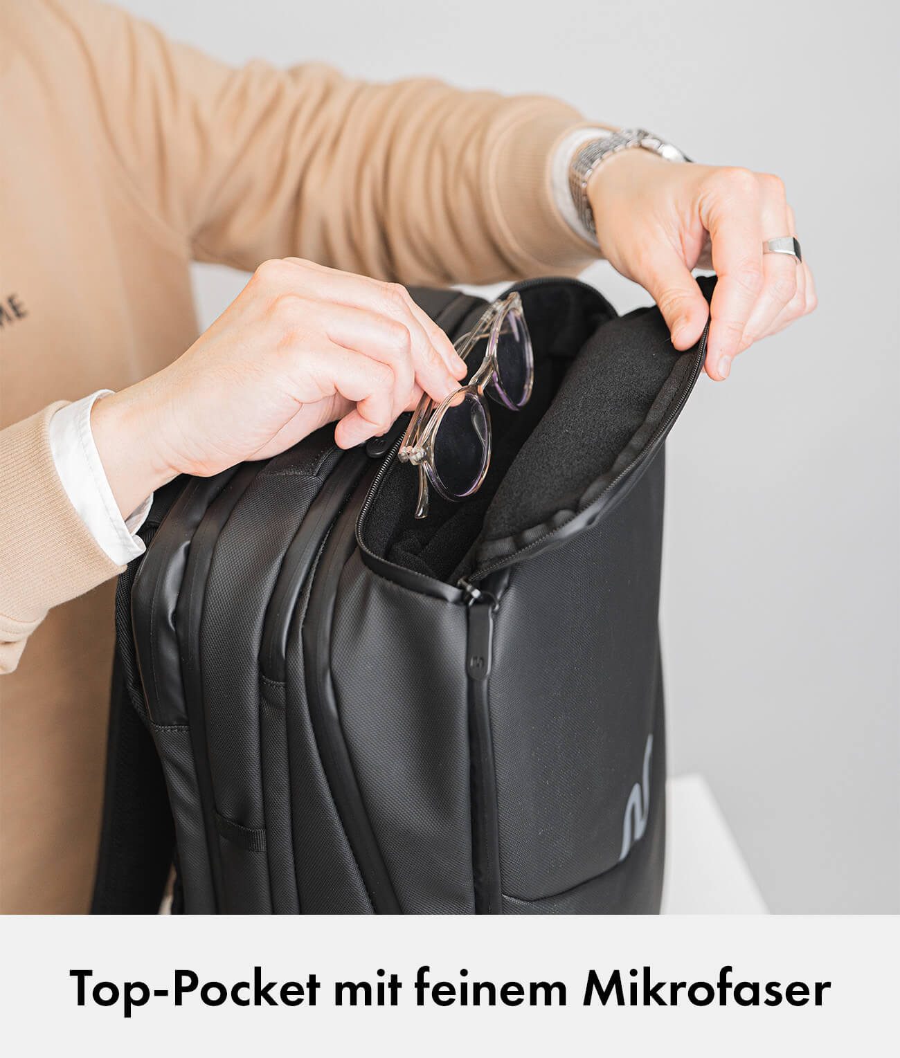 onemate Rucksack Handgepäckrucksack, Travel Backpack Pro (1-tlg), Handgepäcksrucksack mit Laptopfach 16 Zoll + verstecktes Airtagfach