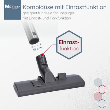 McFilter Teleskoprohr, Handgriff, Kombidüse, SET geeignet für Miele Staubsauger mit 35mm, Anschluss, Länge: ca. 61-103cm, Bodendüse SBD 285-3 AllTeQ (7253830)