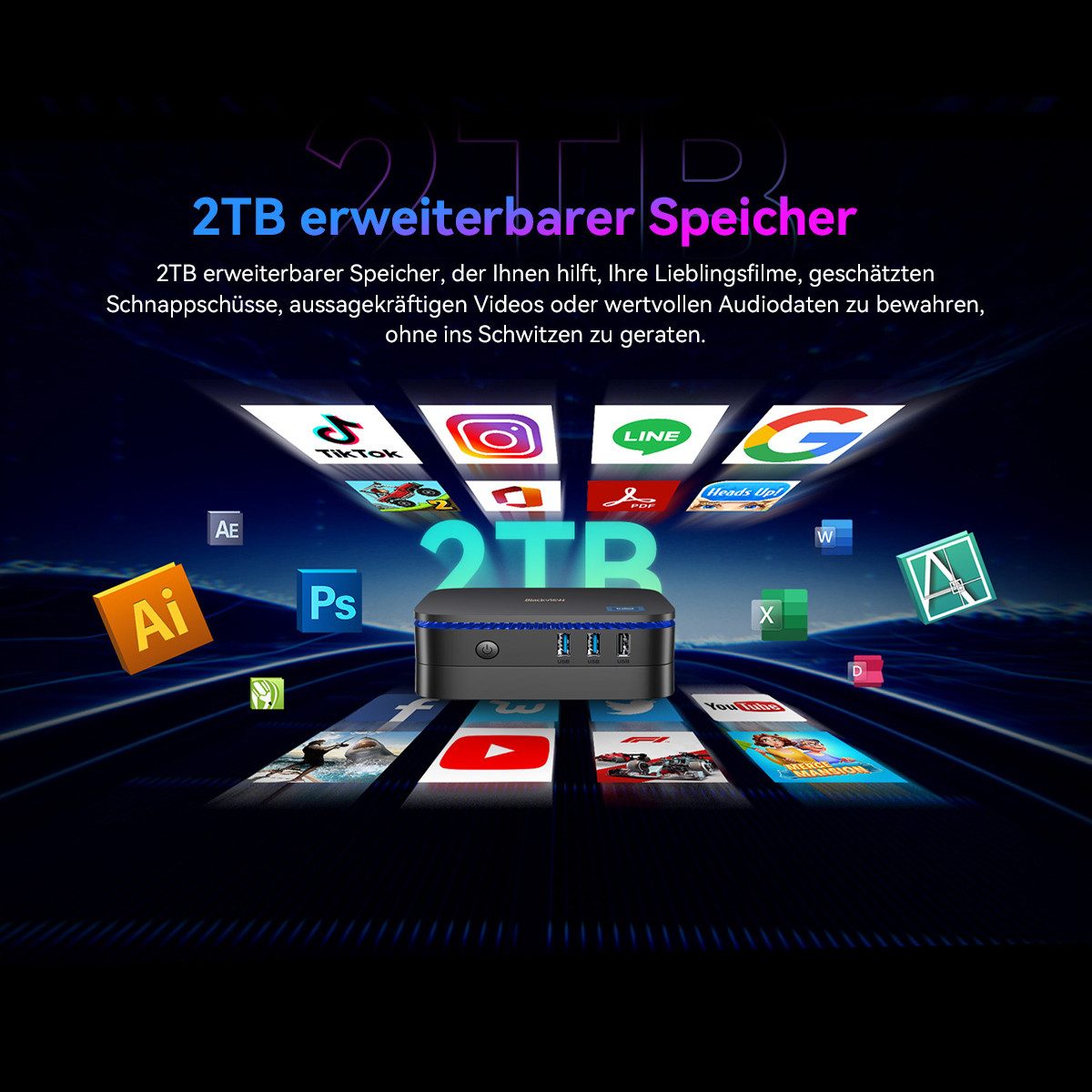 blackview Neuer MP50 AMD Ryzen 5 3500U(4C/8T) 16GB RAM 512GB SSD Mini-PC (AMD AMD Ryzen 5 3500U, AMD Ryzen 5 3500U, 16 GB RAM, 512 GB SSD, Windows 11 Pro, WiFi 5 gaming PC, HDMI, Mit Tastatur und Maus)