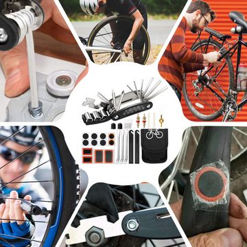 Silberstern Fahrrad-Reparaturset Fahrradreparaturset, Zubehör-Werkzeugset, 16-in-1-Multitool, 13-St., E-Bike-Sets, Mountainbikes, Geschenke für Radfahrer