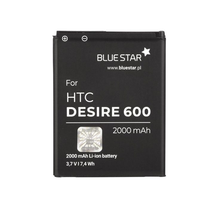 BlueStar Bluestar Akku Ersatz kompatibel mit HTC Desire 600 606t 606w 608 608t 2000 mAh Batterie Handy Acuu PREMIUM BO47100 35H00209-04M Smartphone-Akku