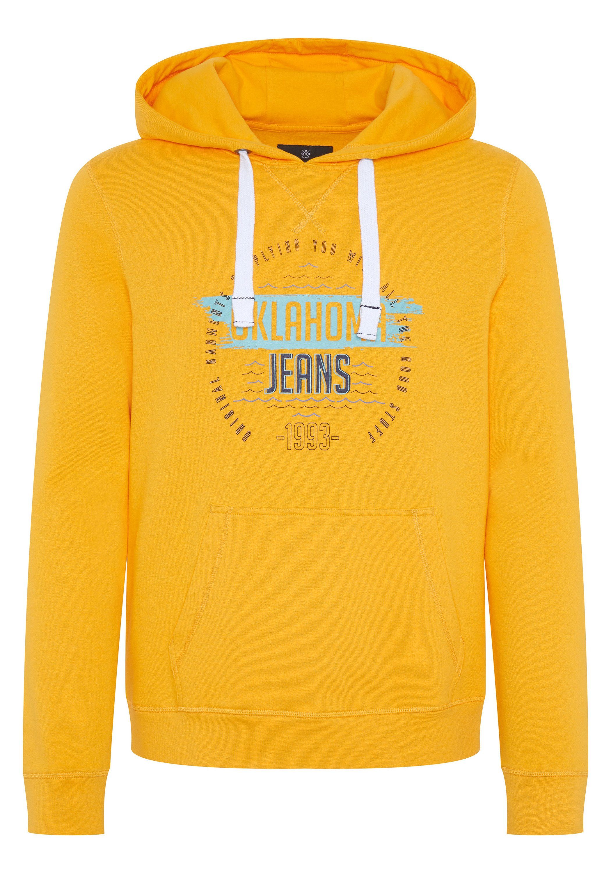 Fusion Materialmix Jeans weichem 15-1062 Oklahoma Kapuzensweatshirt Gold aus