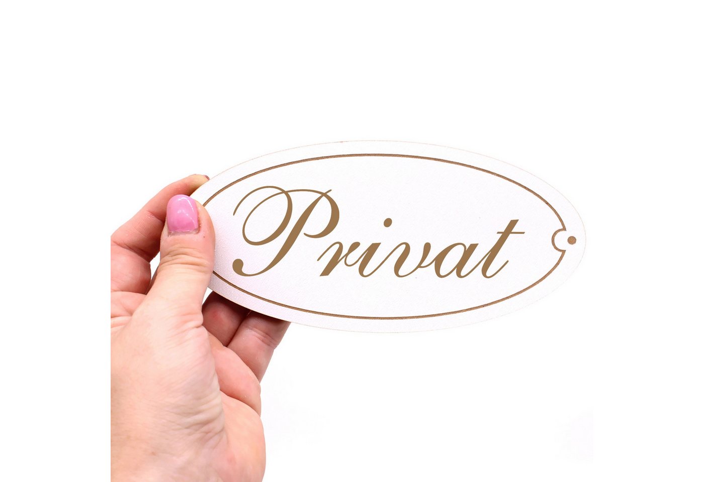 Thumbnail - Dekolando Hinweisschild Türschild Oval - Privat - Schild 15 x 7 cm - Schilder Türschilder, (1 St)