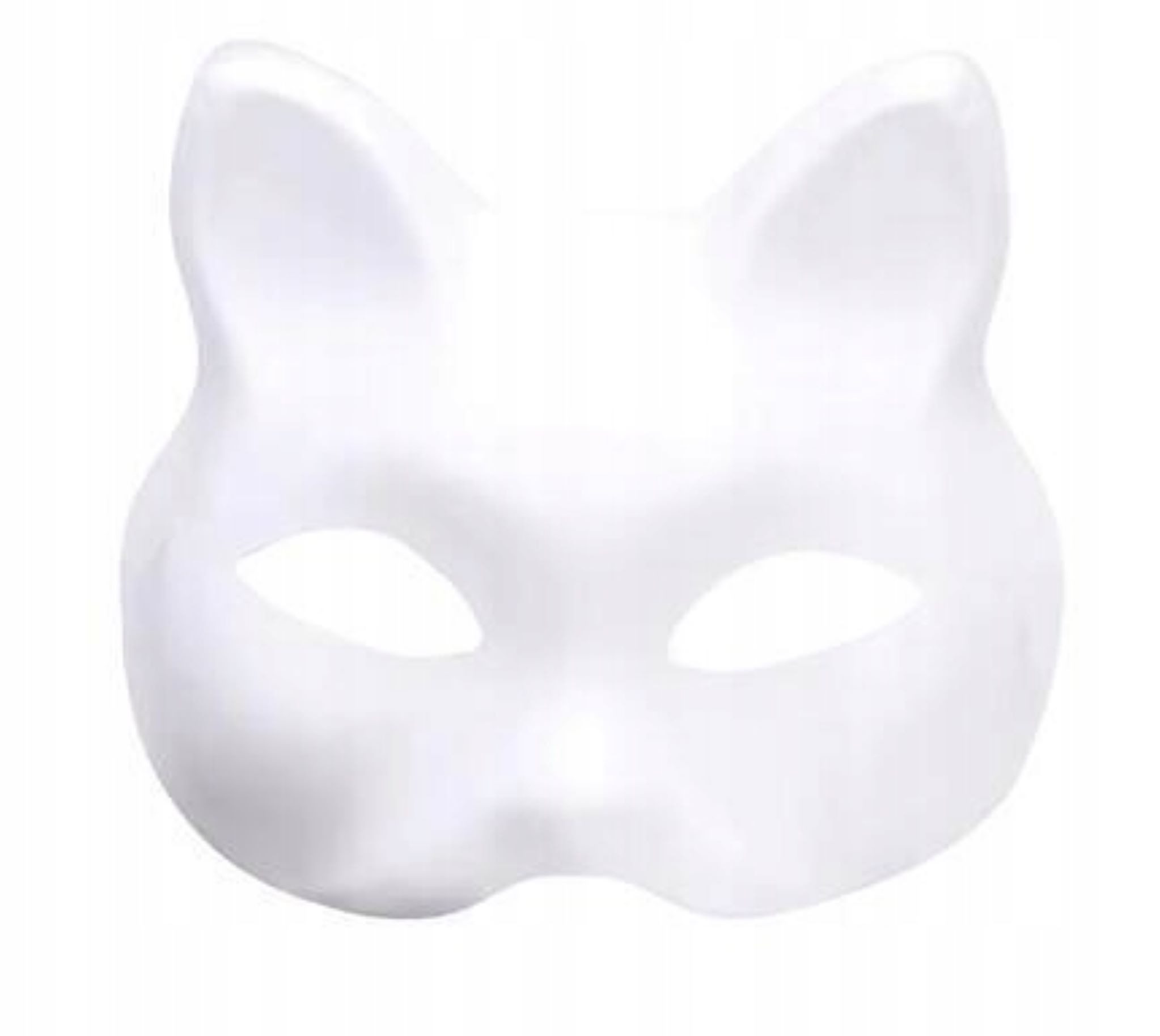 Kostüm Weiße Katzenmaske zum Bemalen – kreative Deko, Ohren, Universalgröße