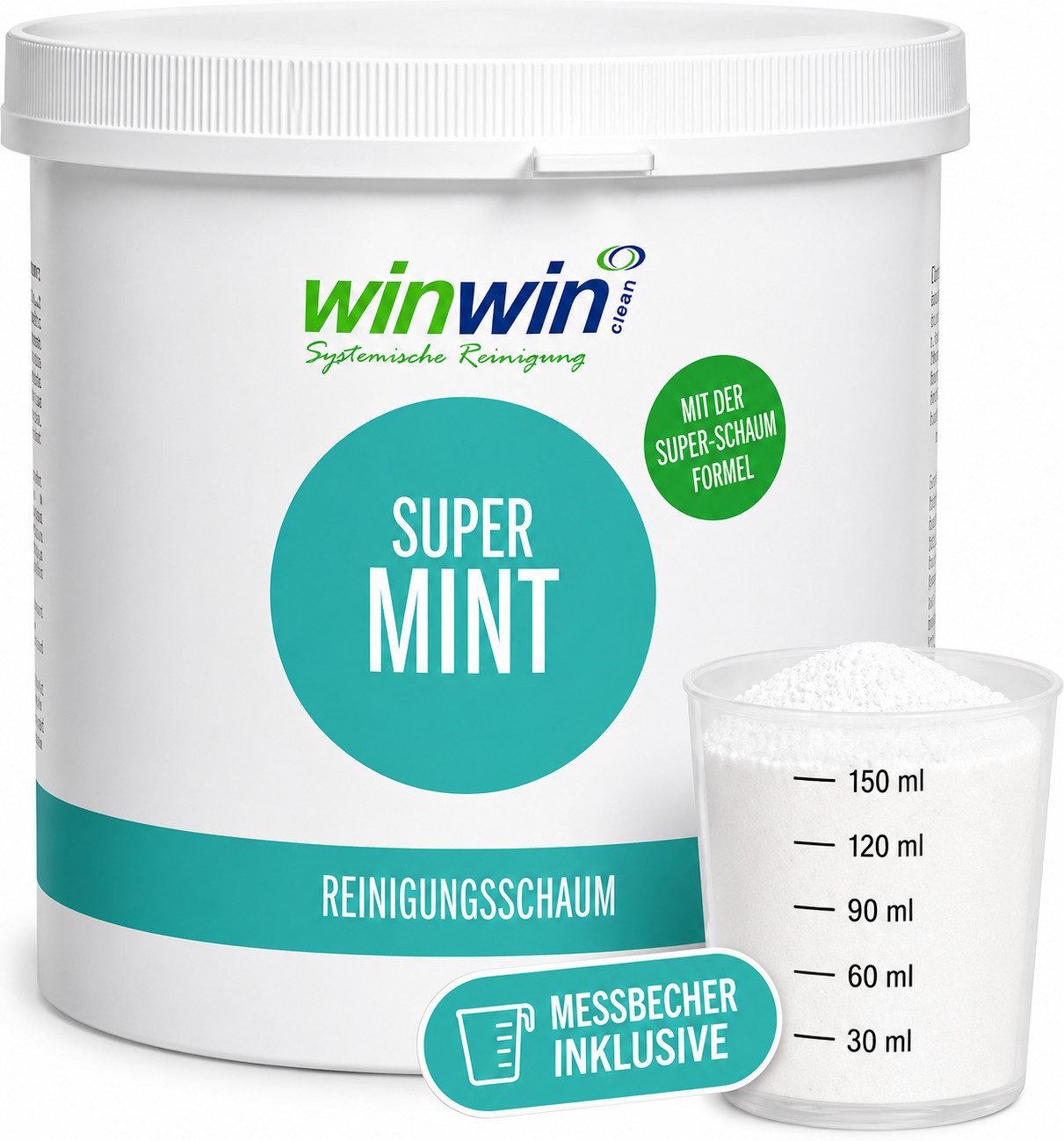 winwinCLEAN Super WC Schaum Universalpulver mit Messbecher Kalk&Urinstein&Fett Universalreiniger (1x Super WC-Reiniger Universalschaum 1kg Entfernt Urinstein, Kalk und Fett – mit frischem Duft)