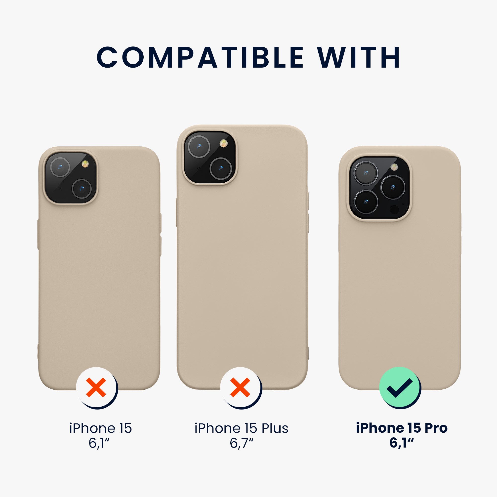 kwmobile Handyhülle Hülle für Apple iPhone 15 Pro, Hülle Silikon gummiert - Handyhülle - Handy Case Cover