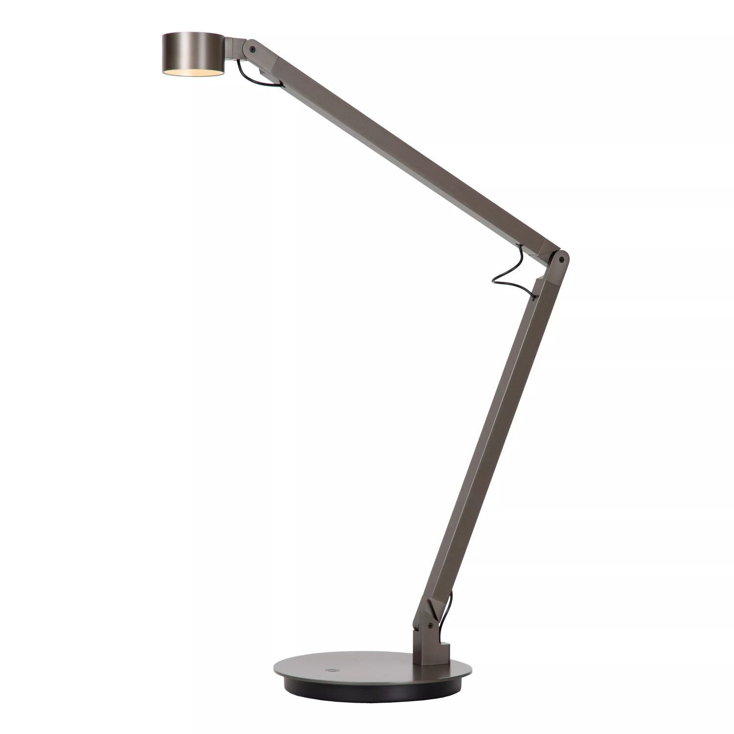 Licht-Erlebnisse Schreibtischlampe RYLIN, LED fest integriert, Warmweiß, Aluminium LED 90 cm hoch Grau 3000 K warmweiß 90-480 lm Modern