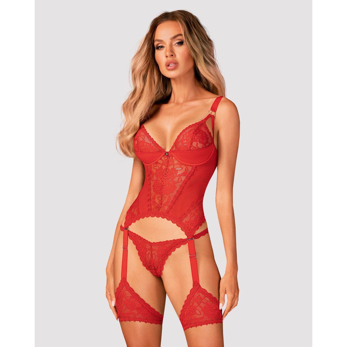 - red OB corset Belovya Obsessive thong Corsage & (ML,XSS,XXL)