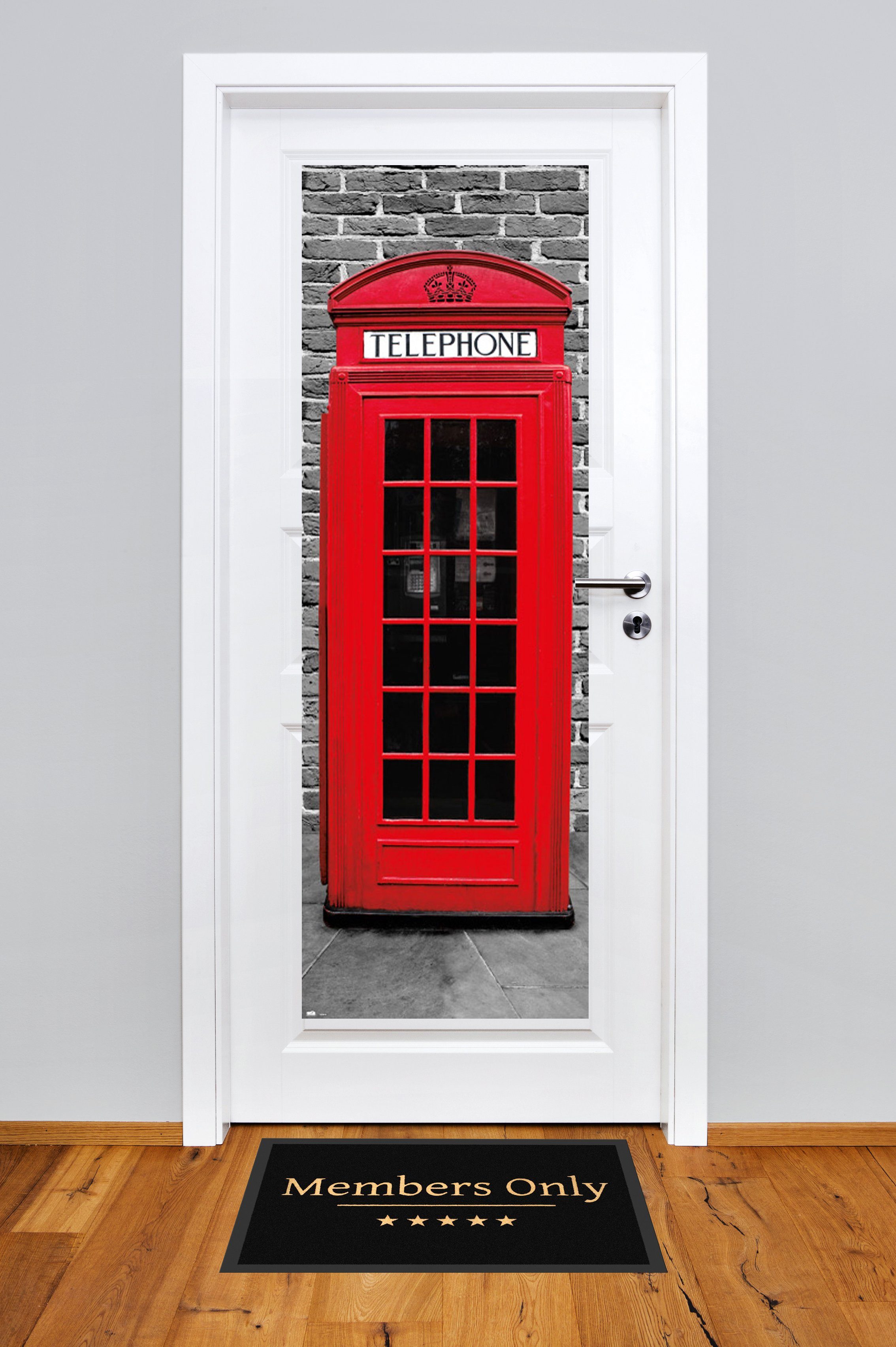 empireposter Poster Riesiges Türposter London Telefonzelle Phonebox Format 158 x 53 cm
