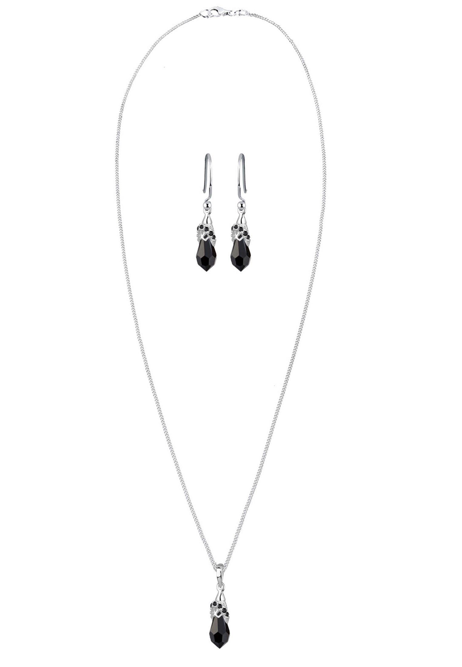 Elli Schmuckset Tropfen Glas Kristalle Weiß günstig online kaufen