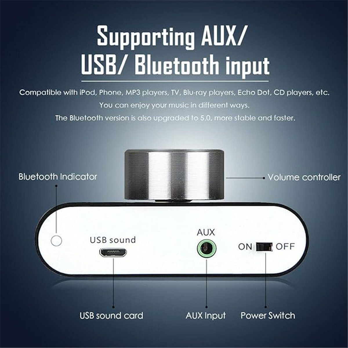 Bluetooth-Lautsprecher Schwarz Bluetooth-Stereo-High-Fidelity Mini-Verstärker K&B