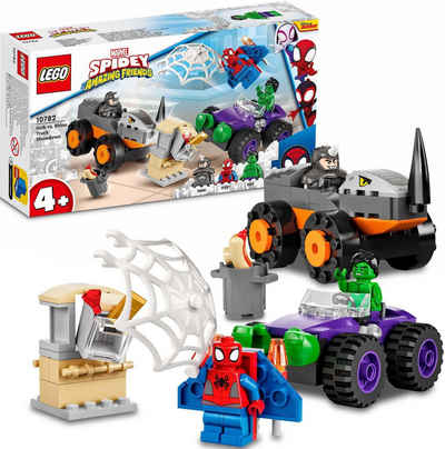 LEGO® Konstruktionsspielsteine Hulks und Rhinos Truck-Duell (10782), LEGO® Marvel, (110 St)
