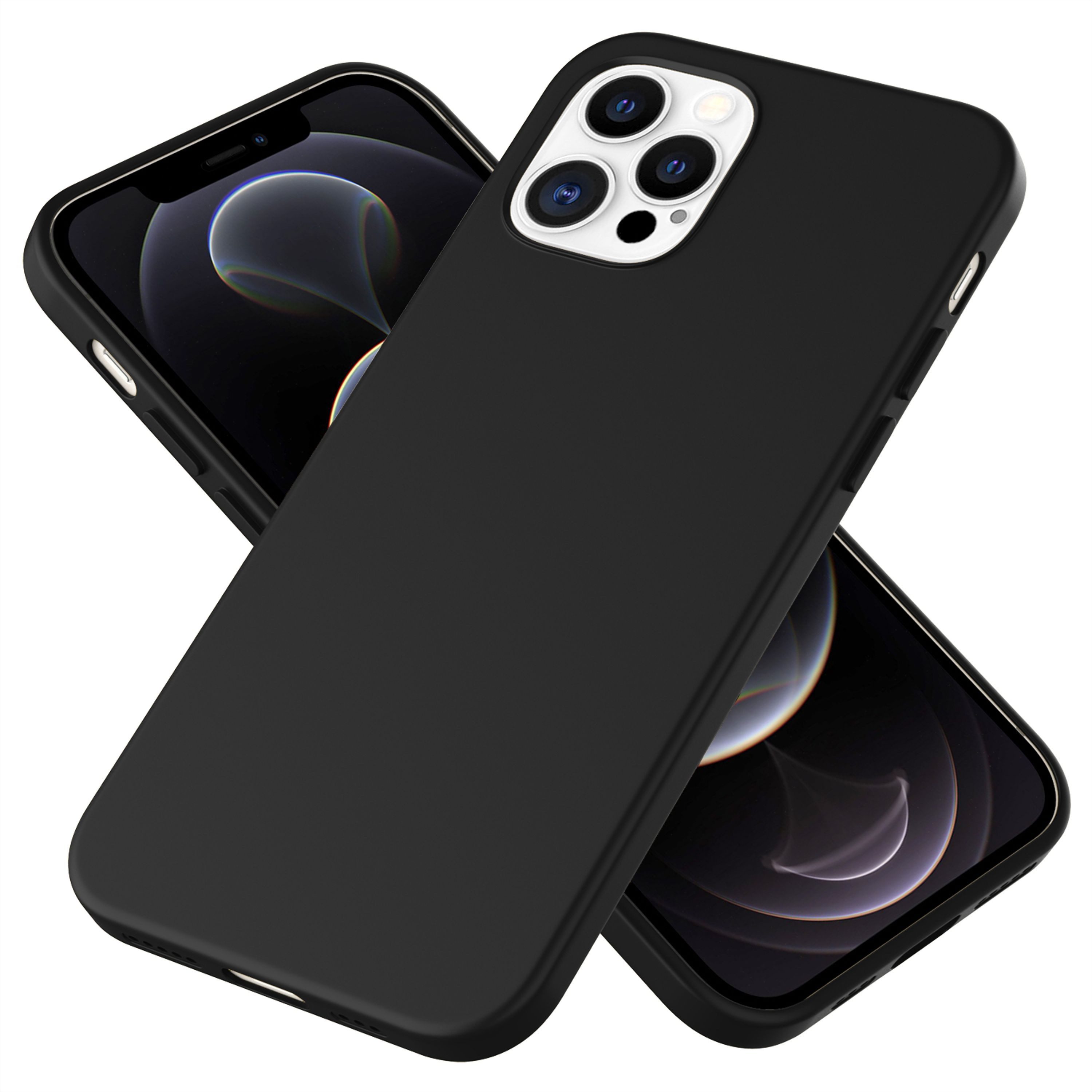 Nalia Smartphone-Hülle Apple iPhone 12 Pro Max 17 cm (6,7 Zoll), Silikon Hülle mit stabilem Kern / Schmutzresistent / Innen Mikrofliess