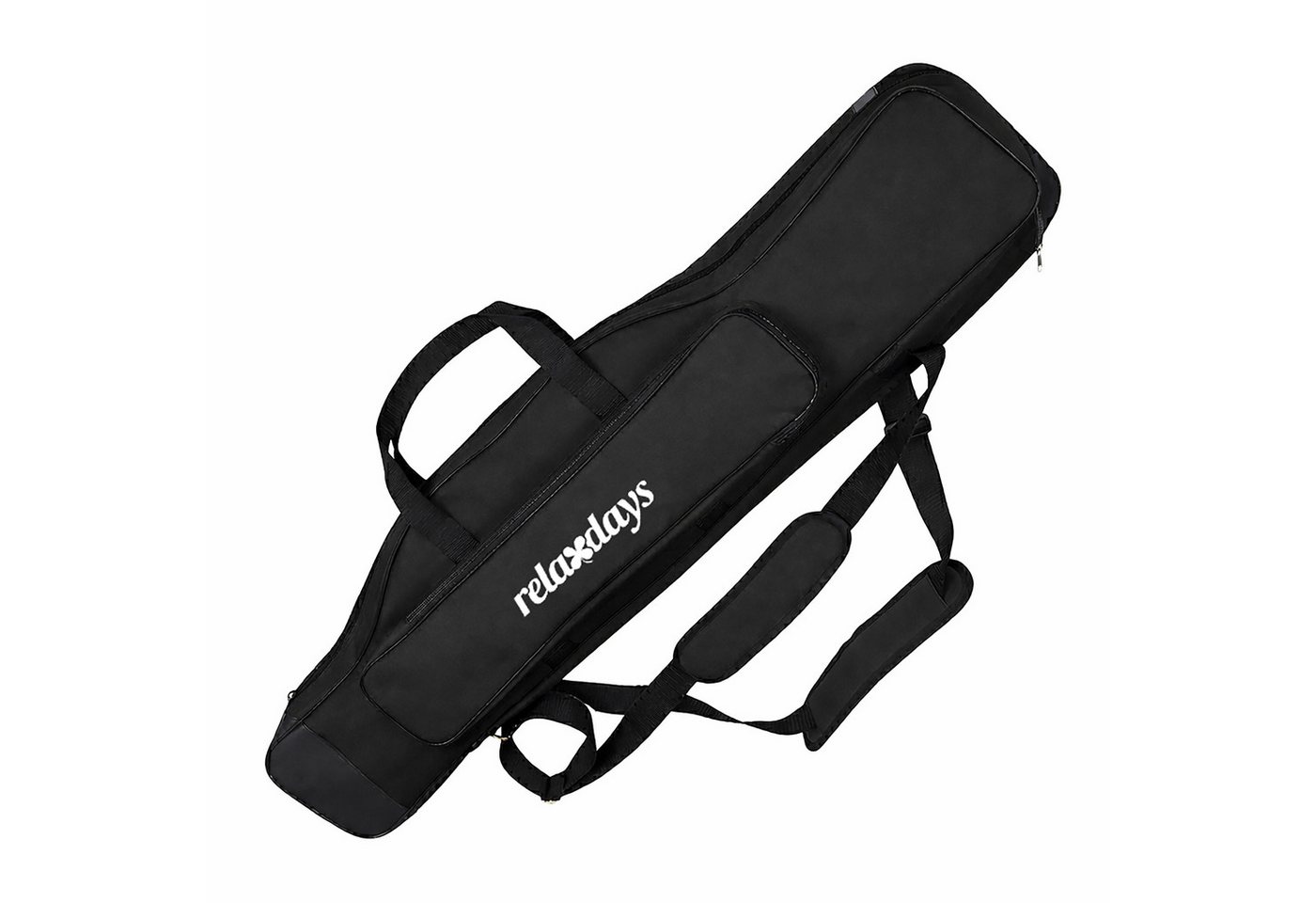 relaxdays Angelrutentasche Große Angeltasche Rutentasche 5 Fächer (1-tlg), schwarz, 100 cm