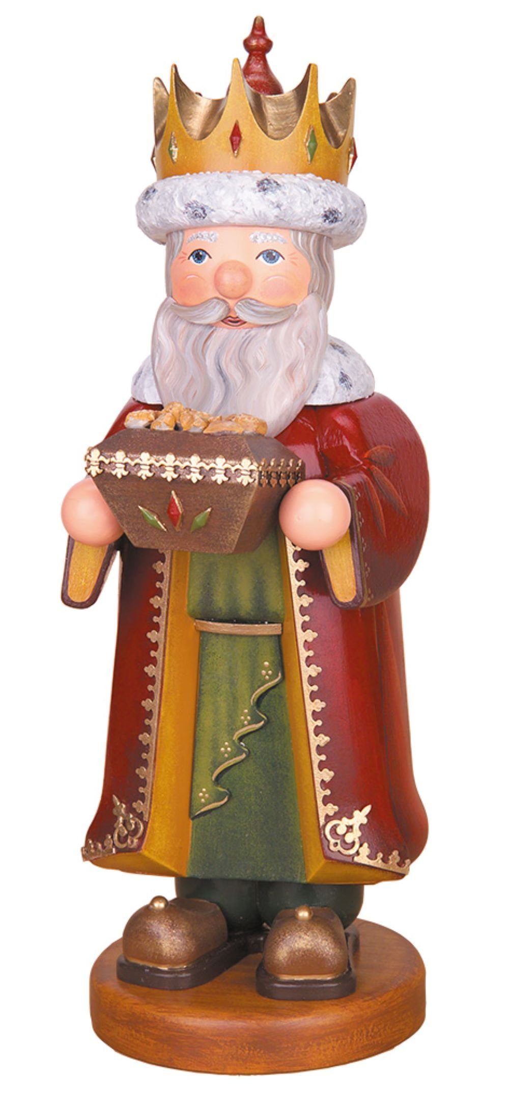 Hubrig Volkskunst GmbH Räuchermännchen Räuchermann Heilige Drei Könige - Melchior, Höhe 35 cm, handbemalt