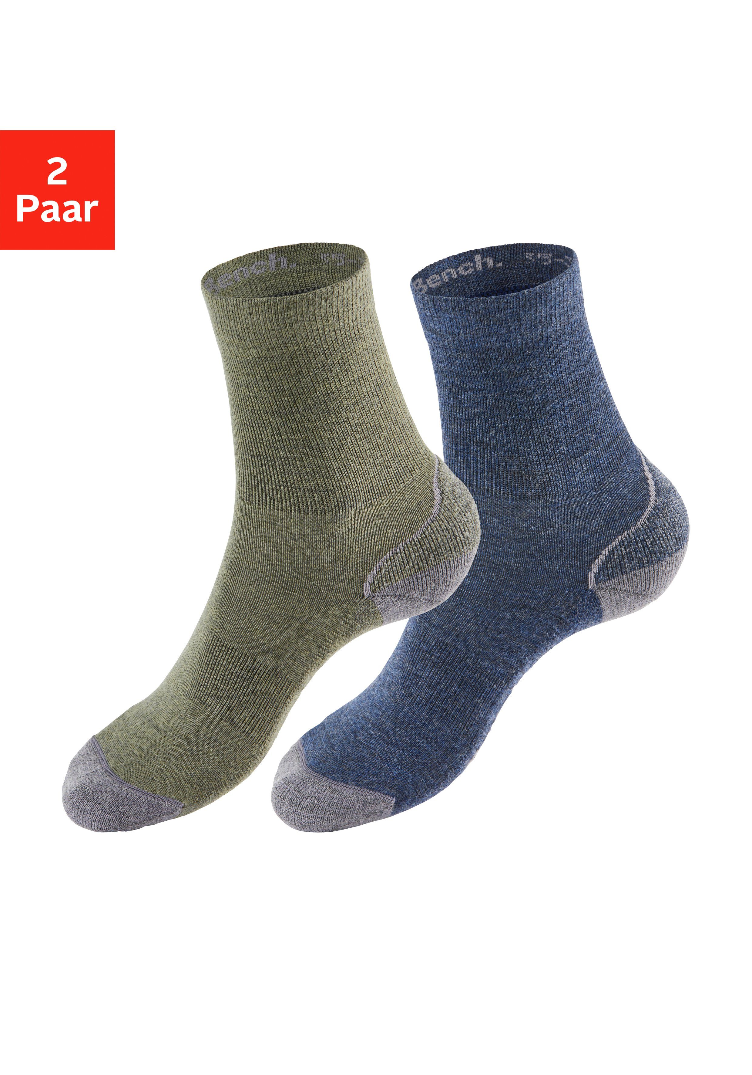 Bench. Wandersocken (2-Paar) Wollsocken aus flauschigem Material mit 51% Wolle