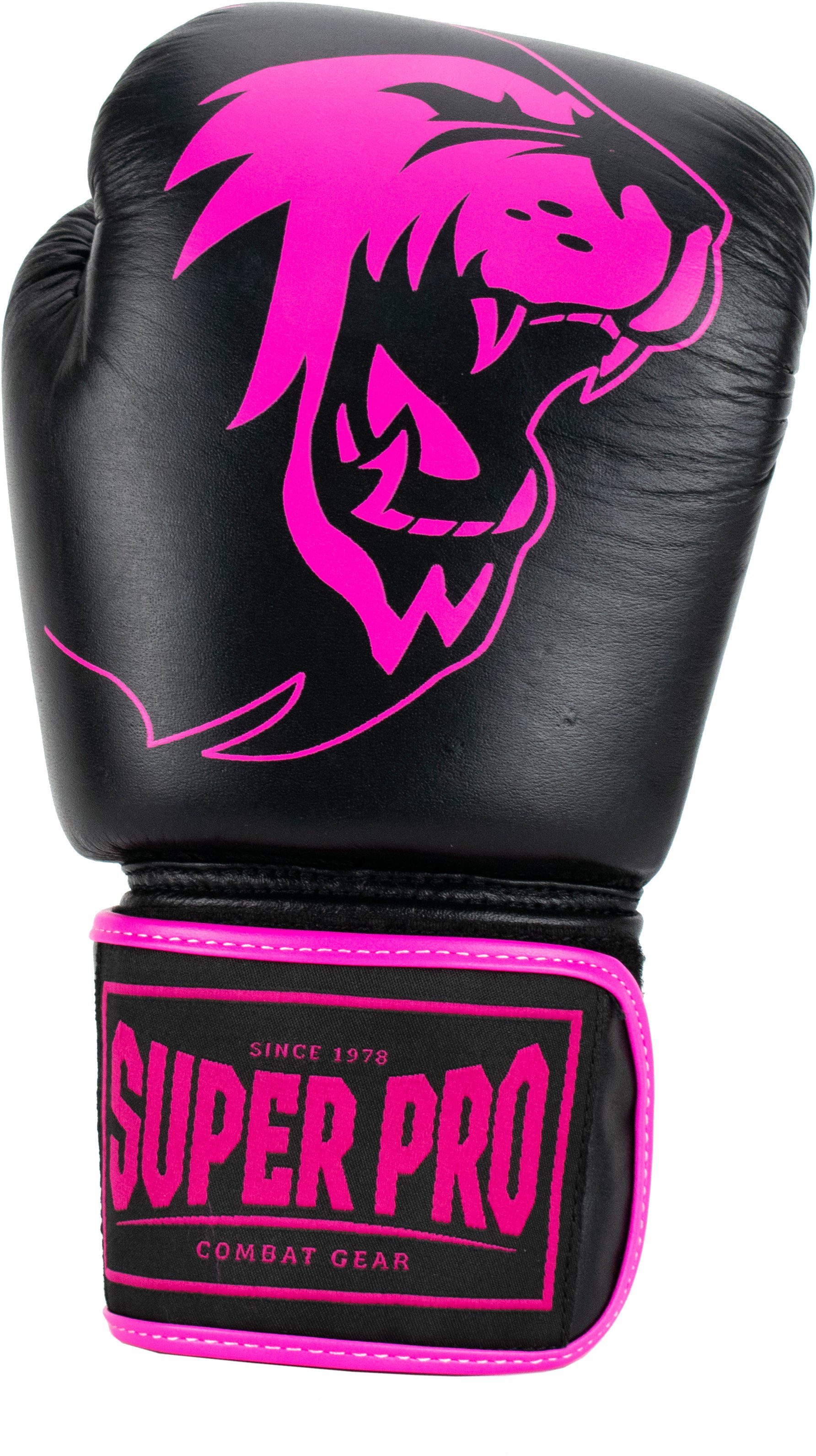 Pro Boxhandschuhe Super pink/schwarz Warrior