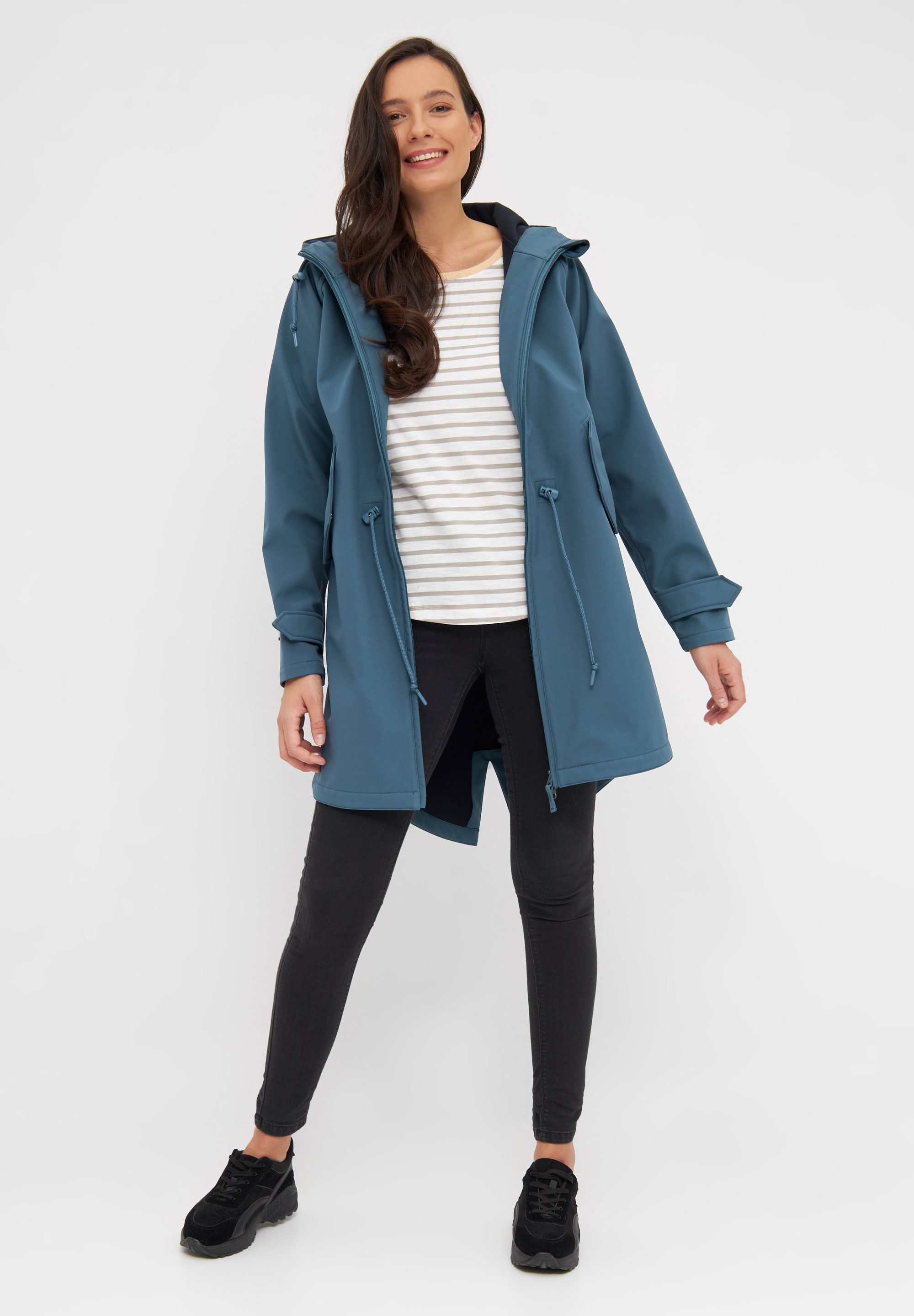 Derbe Softshelljacke Island Friese wasserabweisend, winddicht, Kapuze