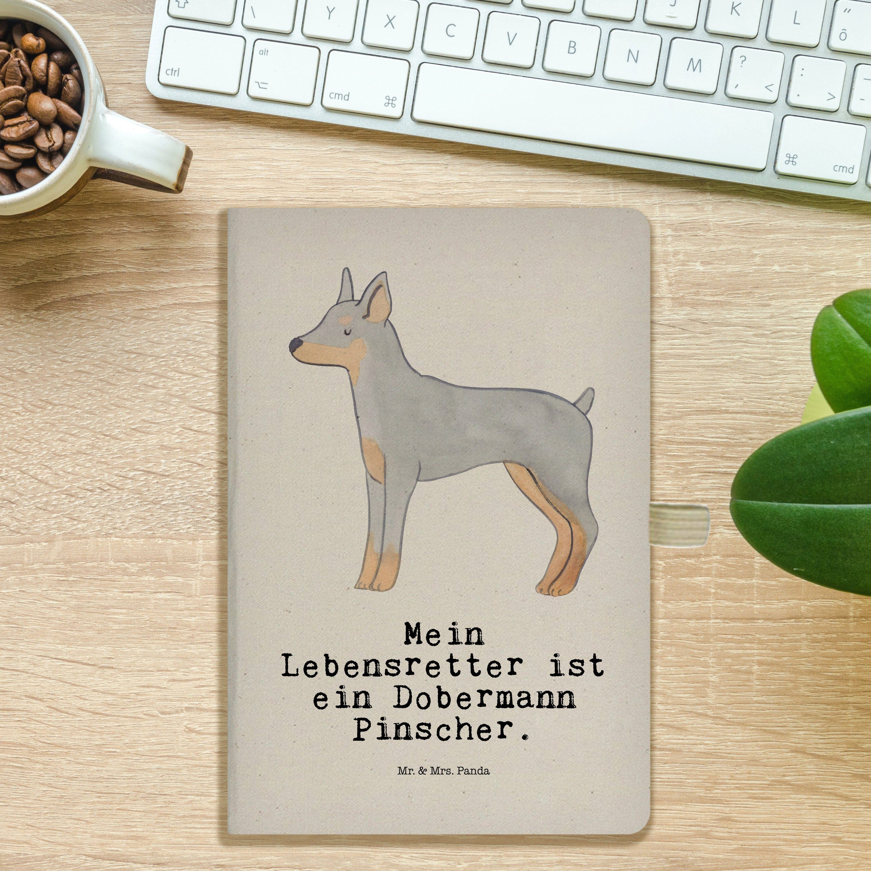 Thumbnail - Mr. & Mrs. Panda Notizbuch Dobermann Pinscher Lebensretter - Transparent - Geschenk, A5 Notizbuc Mr. & Mrs. Panda, Hochw...
