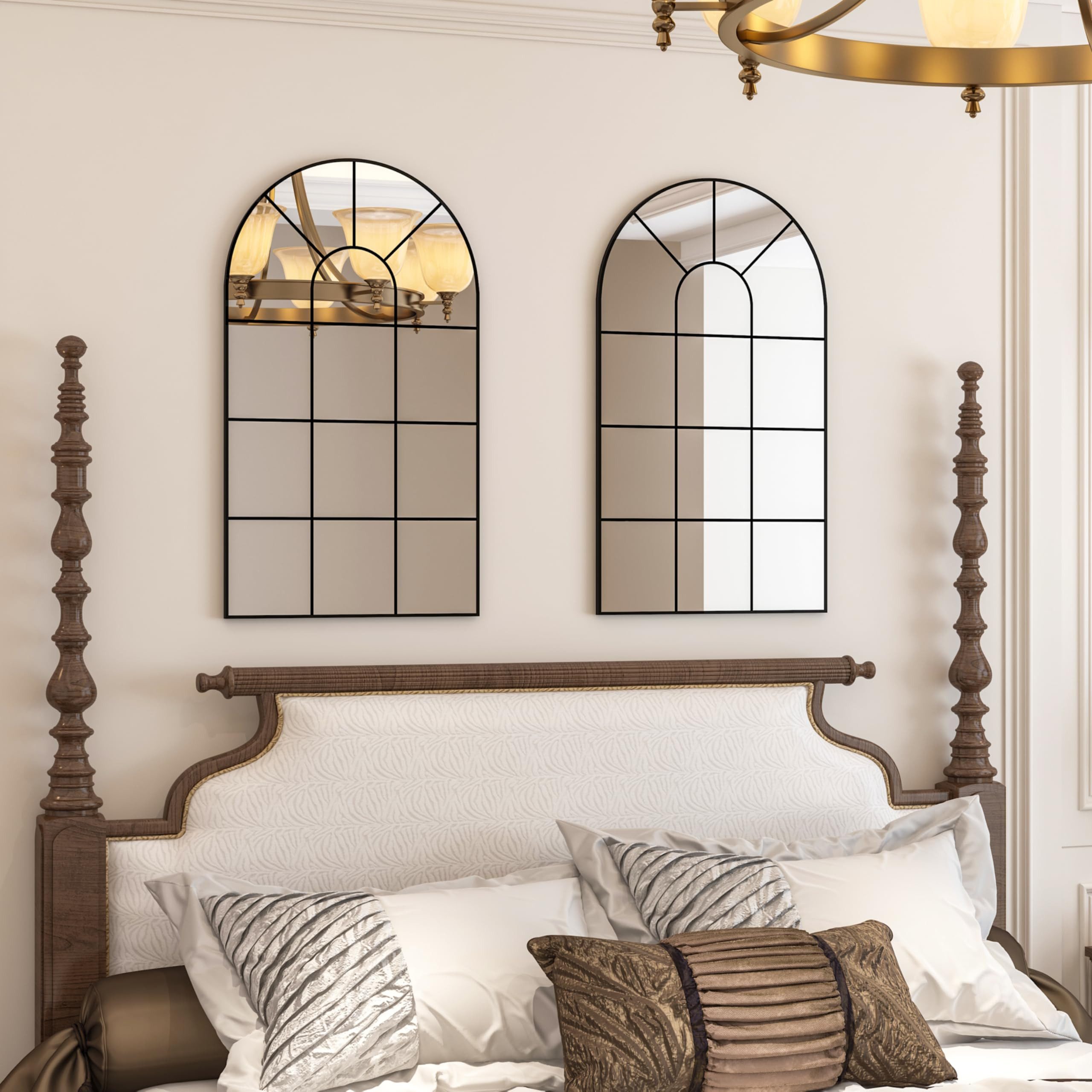 CASSILANDO Dekospiegel Bogen Fenster Dekoration Spiegel, Barock,80*50cm, Fensterdesign