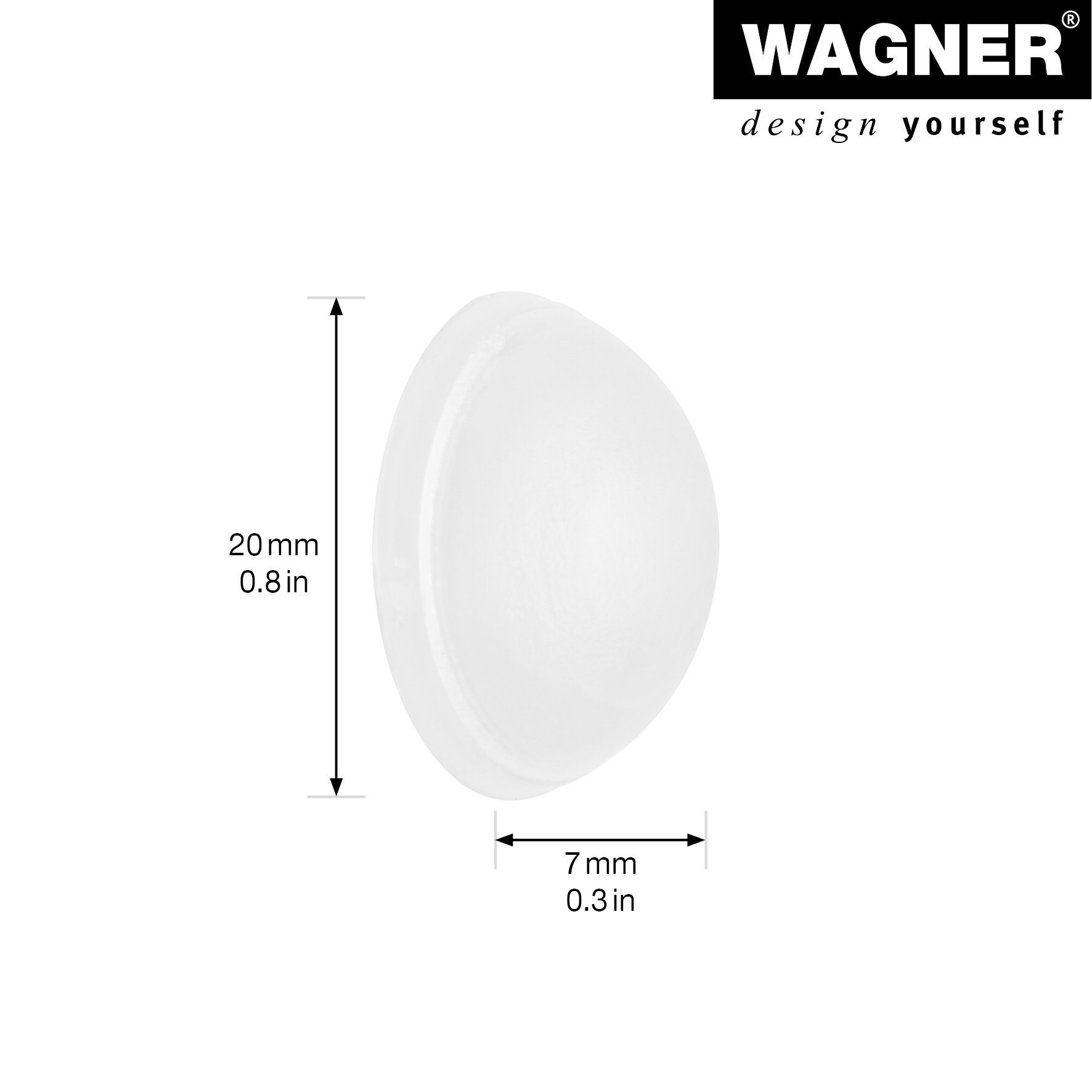 WAGNER design yourself Wandtürstopper Wandpuffer SCREW or GLUE / Schrauben oder Kleben - diverse Größen und Sets, Puffer aus hochwertigem Kunststoff, zum Schrauben oder Kleben