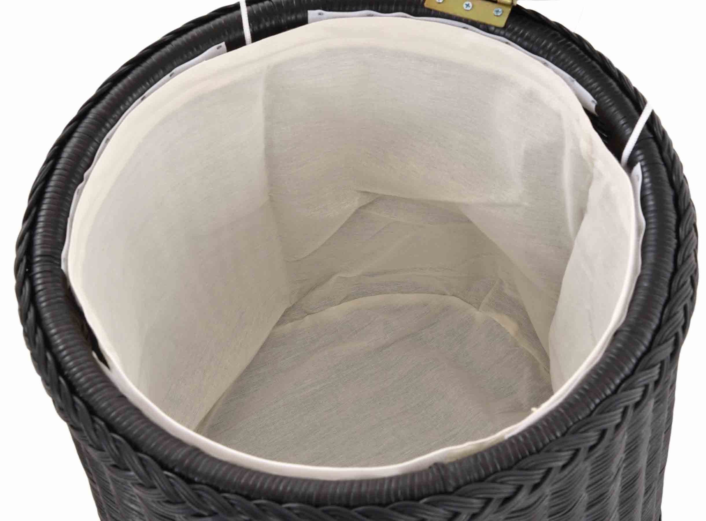 Krines Home Wäschekorb Rattan Sitzhocker mit Stauraum Rund Badhocker Sitz g günstig online kaufen