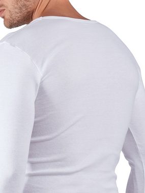 HUBER Unterhemd Herren Shirt langarm Cotton Fine Rib (Stück, 1-St) -