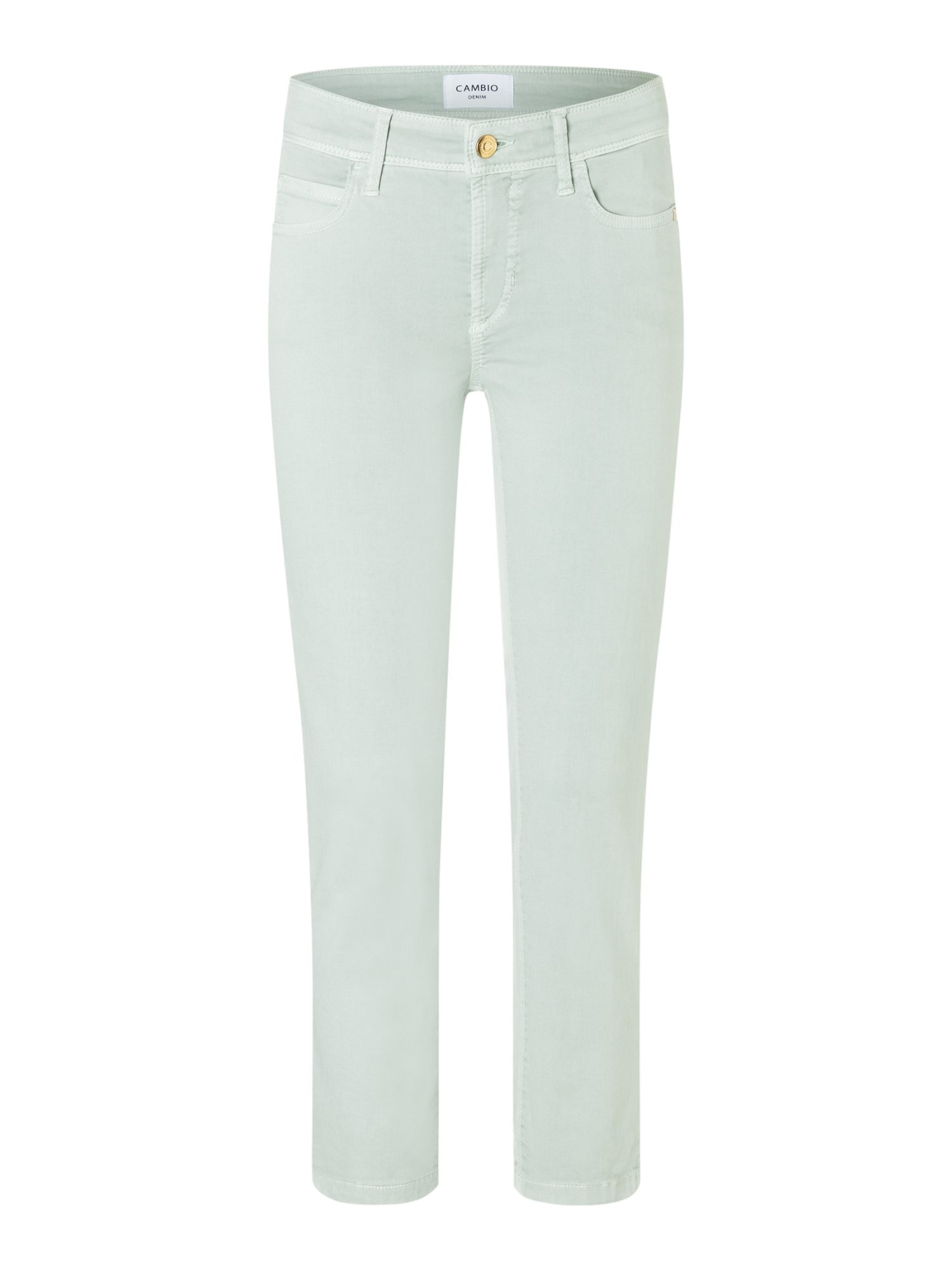 Cambio Stretch-Hose grün, Casual, Baumwolle, Unifarben, Regular Fit, Mittel