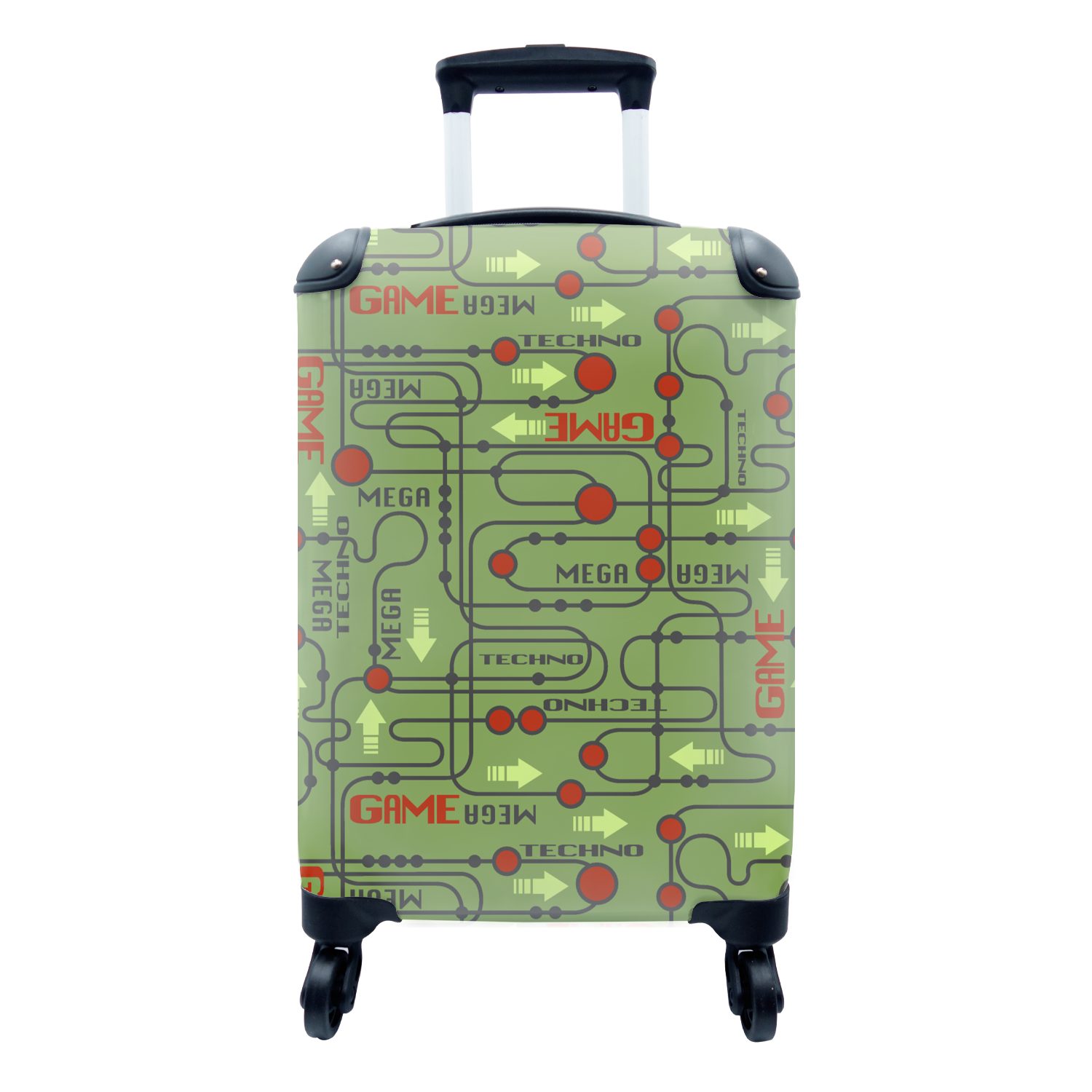 MuchoWow Handgepäckkoffer Motherboard - Muster - Zitate, 4 Rollen, Reisetasche mit rollen, Handgepäck für Ferien, Trolley, Reisekoffer | Handgepäck-Koffer