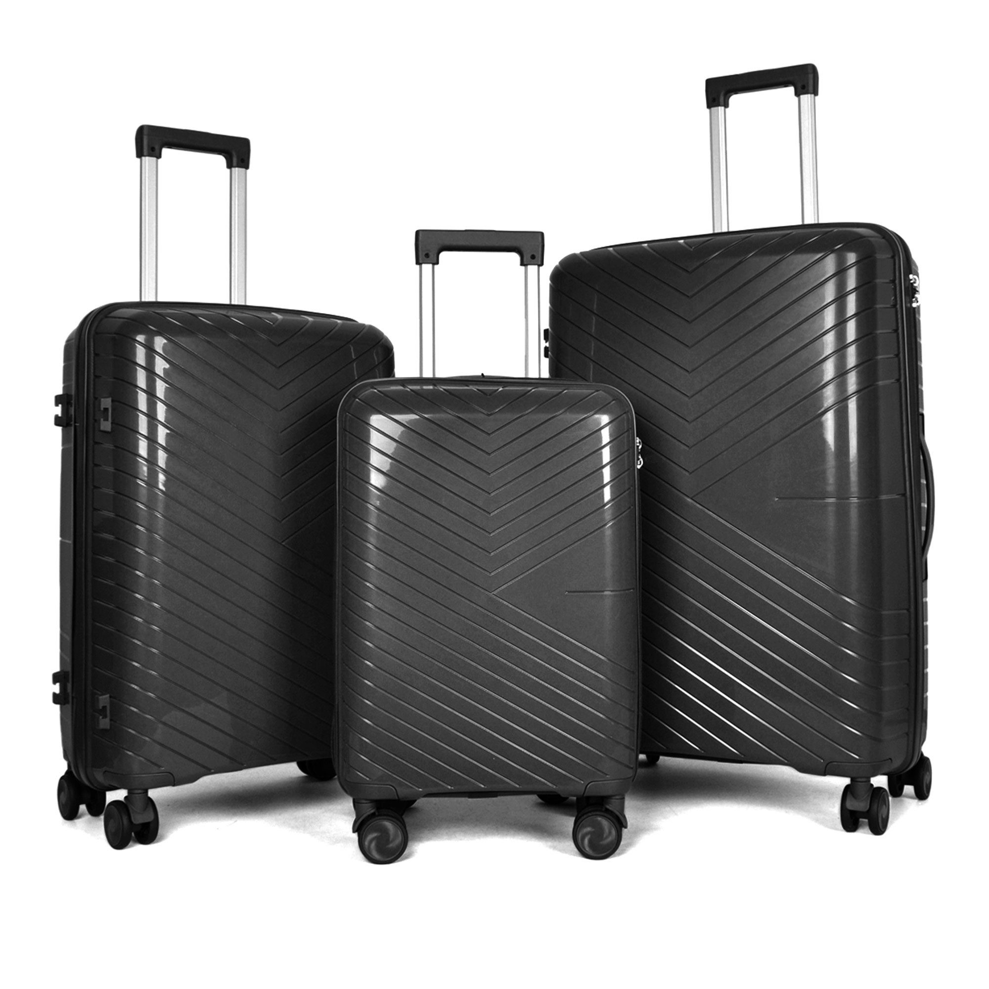 Barut Trolleyset Reisekoffer Set NOVA Black, (Set, 3 tlg., MS-19913)