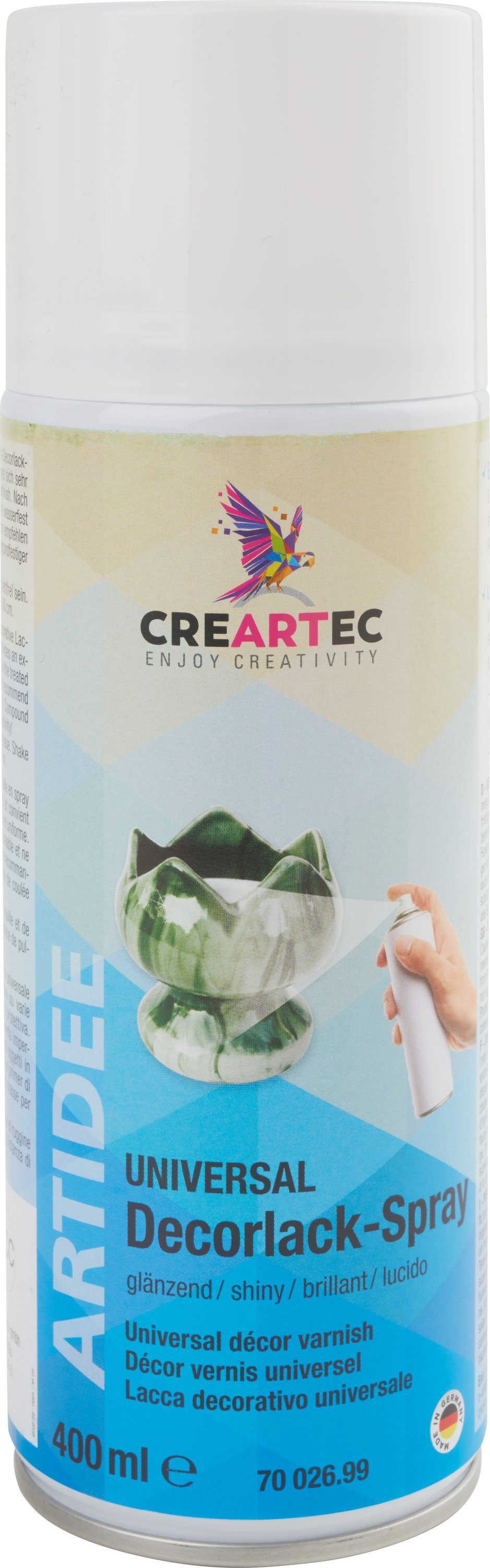 CREARTEC Bastelkleber Klarlack-Spray Universal-Decorlack-Spray, 400 ml farblos glänzend
