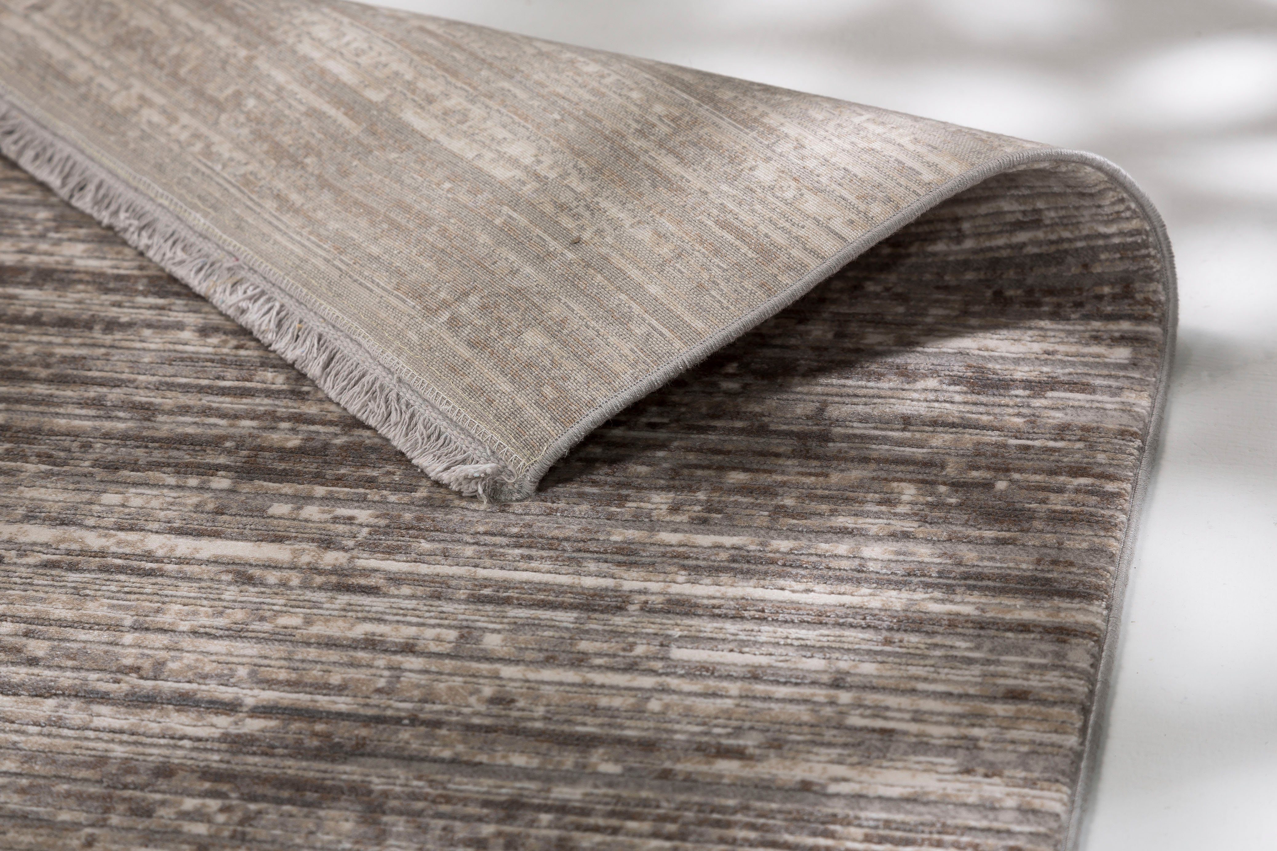 Teppich Gravina Flor, 225, 6624 7 ASTRA, eleganter rechteckig, Hoch-Tief-Struktur silberfarben Höhe: mm, Viskoseteppich, seidiger