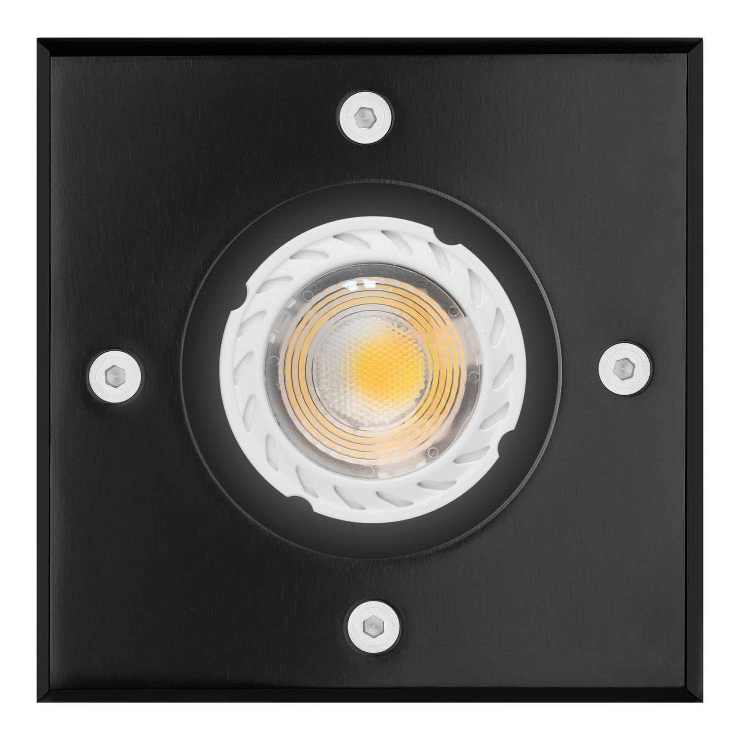 LEDANDO LED Einbaustrahler LED Set von mit Bodeneinbaustrahler Markenstrahler LE Schwarz GU10 LED
