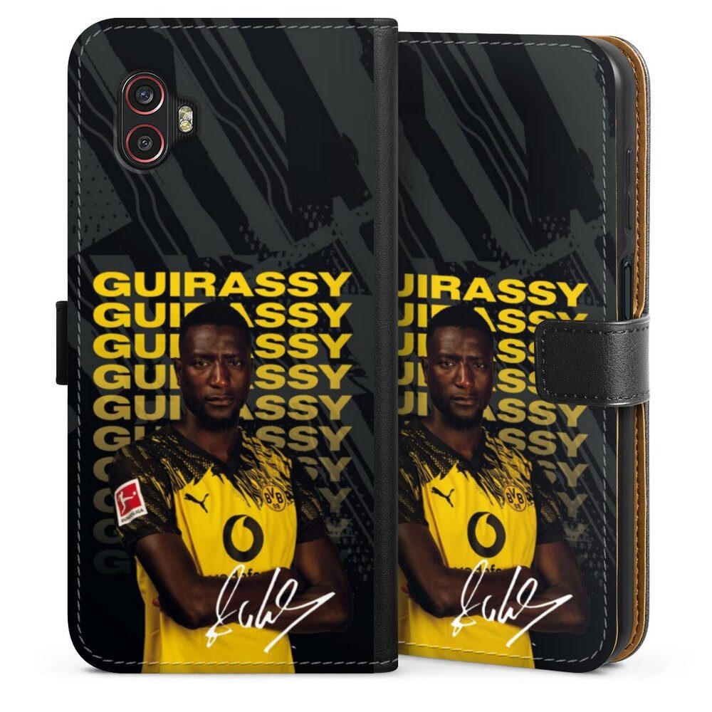 DeinDesign Handyhülle Borussia Dortmund Serhou Guirassy BVB Serhou Guirassy 25/26, Samsung Galaxy XCover 6 Pro Hülle Flip Case Klapphülle