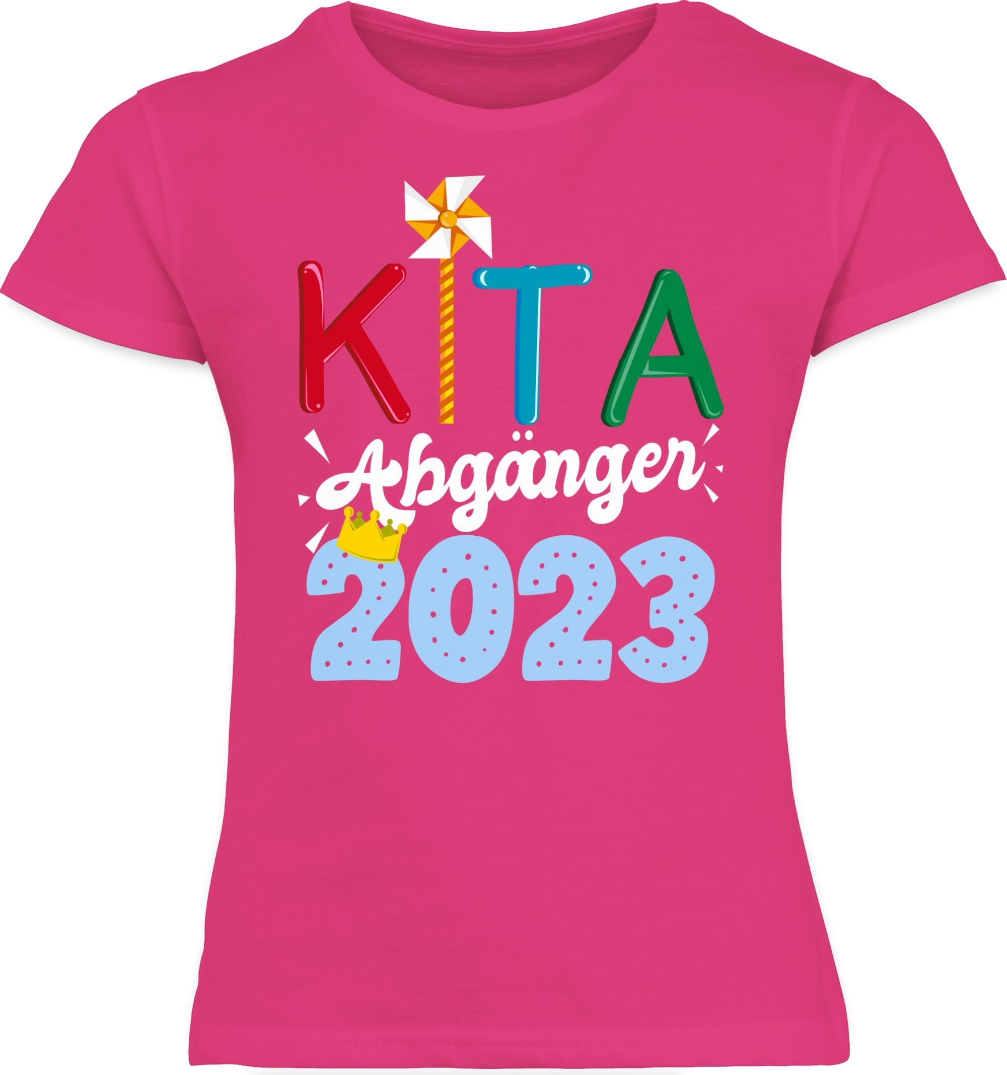 T-Shirt Mädchen Abgänger Fuchsia Shirtracer Einschulung Kita I 1 2023