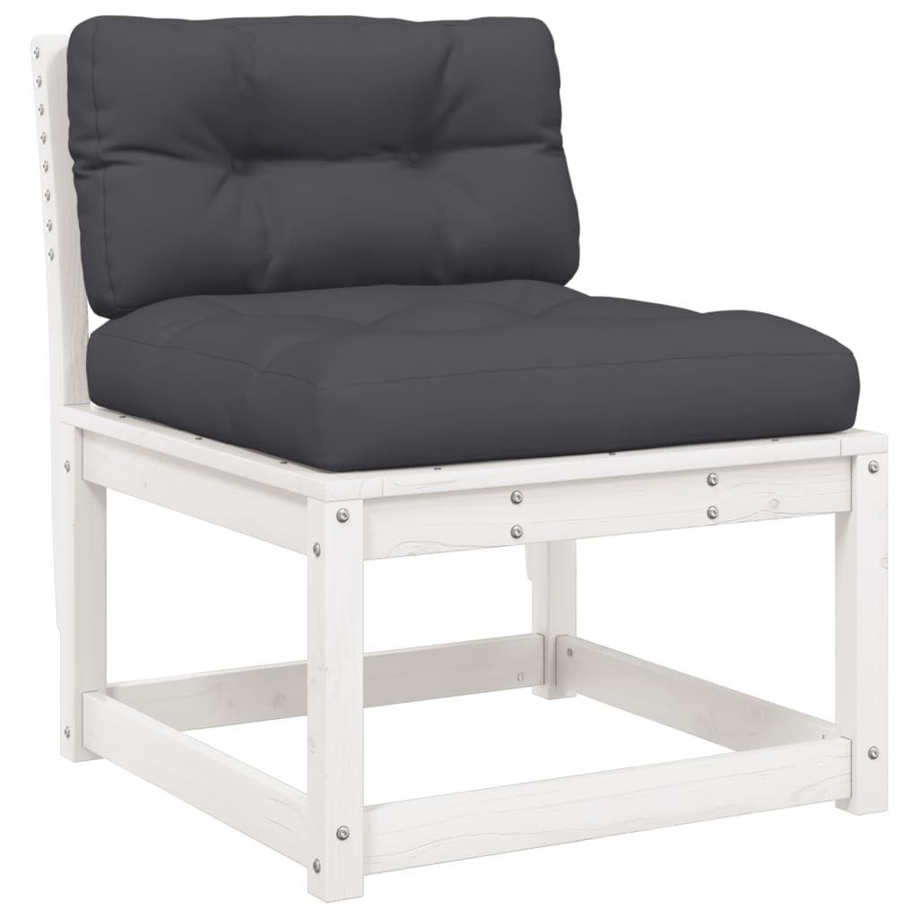 vidaXL Loungesofa Gartensofa mit Kissen Weiß günstig online kaufen