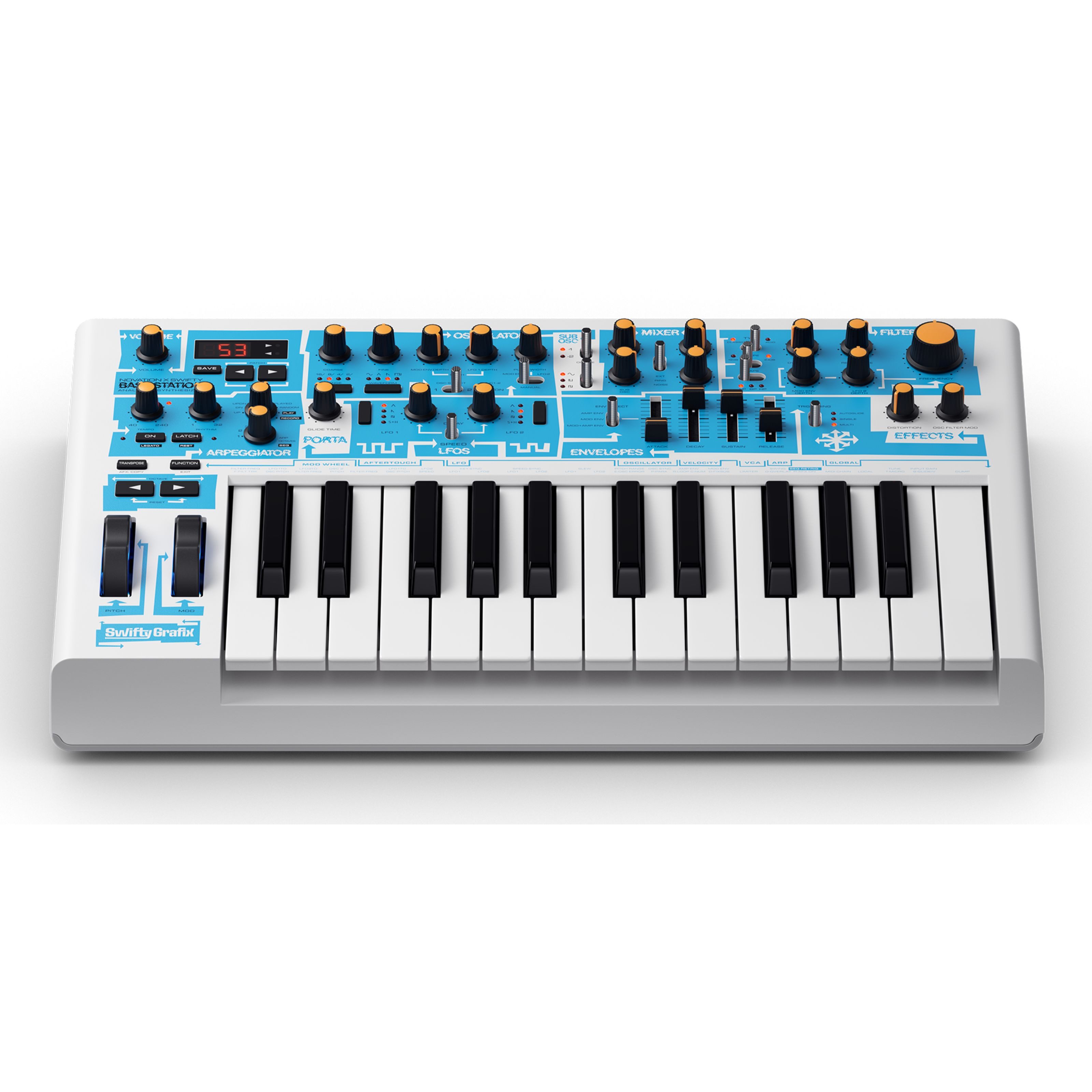 Novation Synthesizer (Synthesizer, Analog Synthesizer), Bass Station II Swifty Edition - Synthesizer