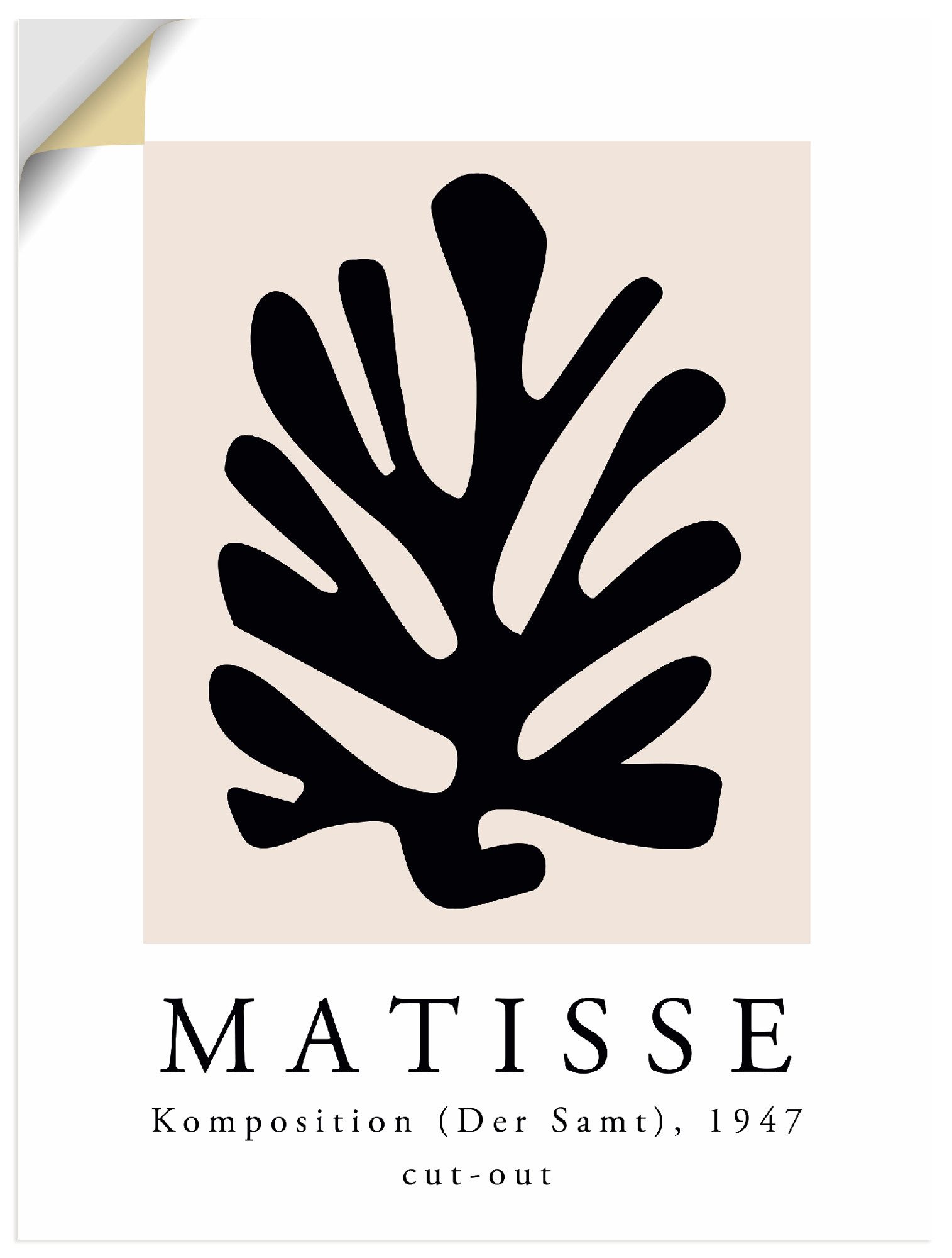 Artland Wandbild Matisse Komposition - cut-out schwarz, Muster (1 St), als Alubild, Leinwandbild, Poster, Wandaufkleber in verschied. Größen