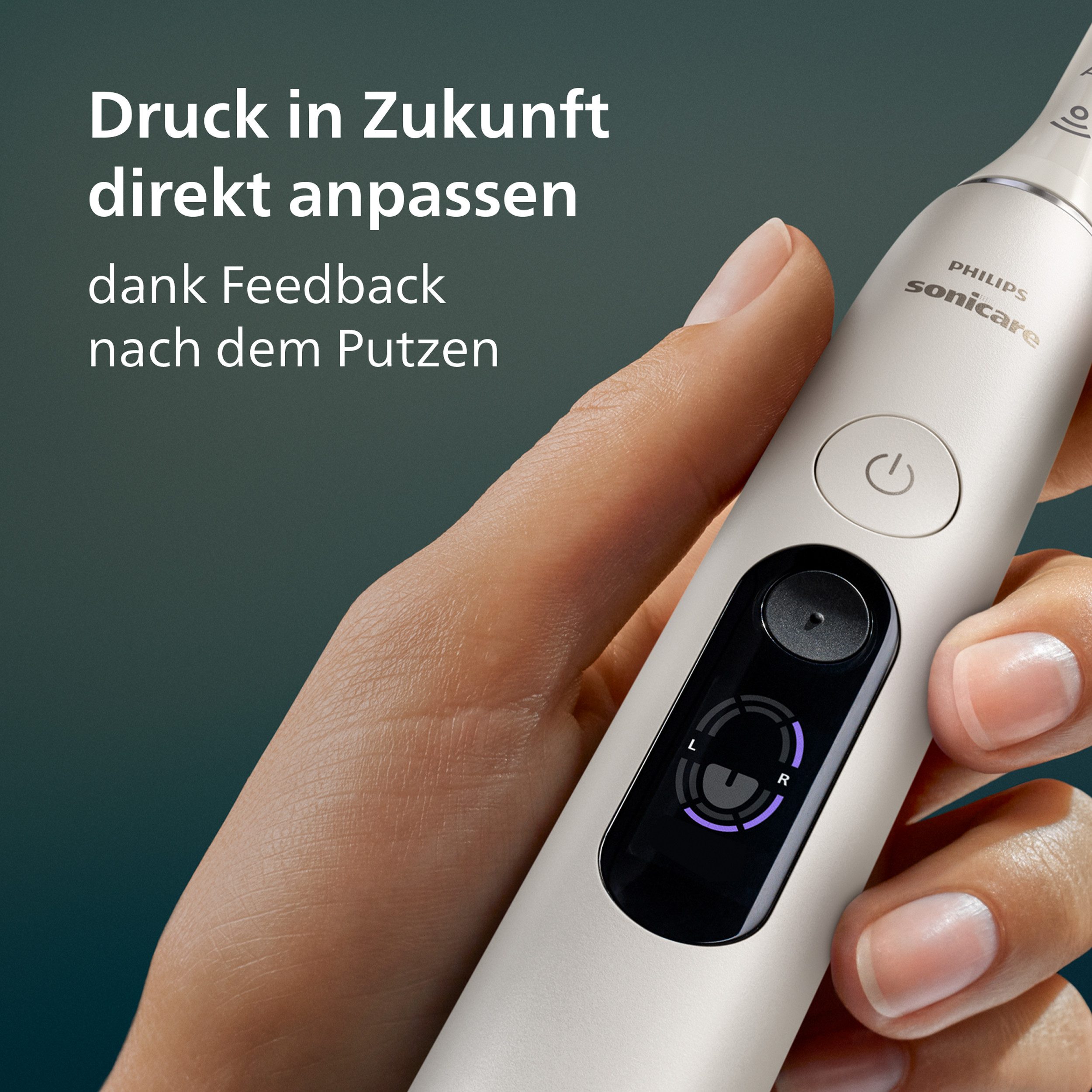 Philips Sonicare Elektrische Zahnbürste DiamondClean 8500 HX8513/11, Aufsteckbürsten: 1 St.