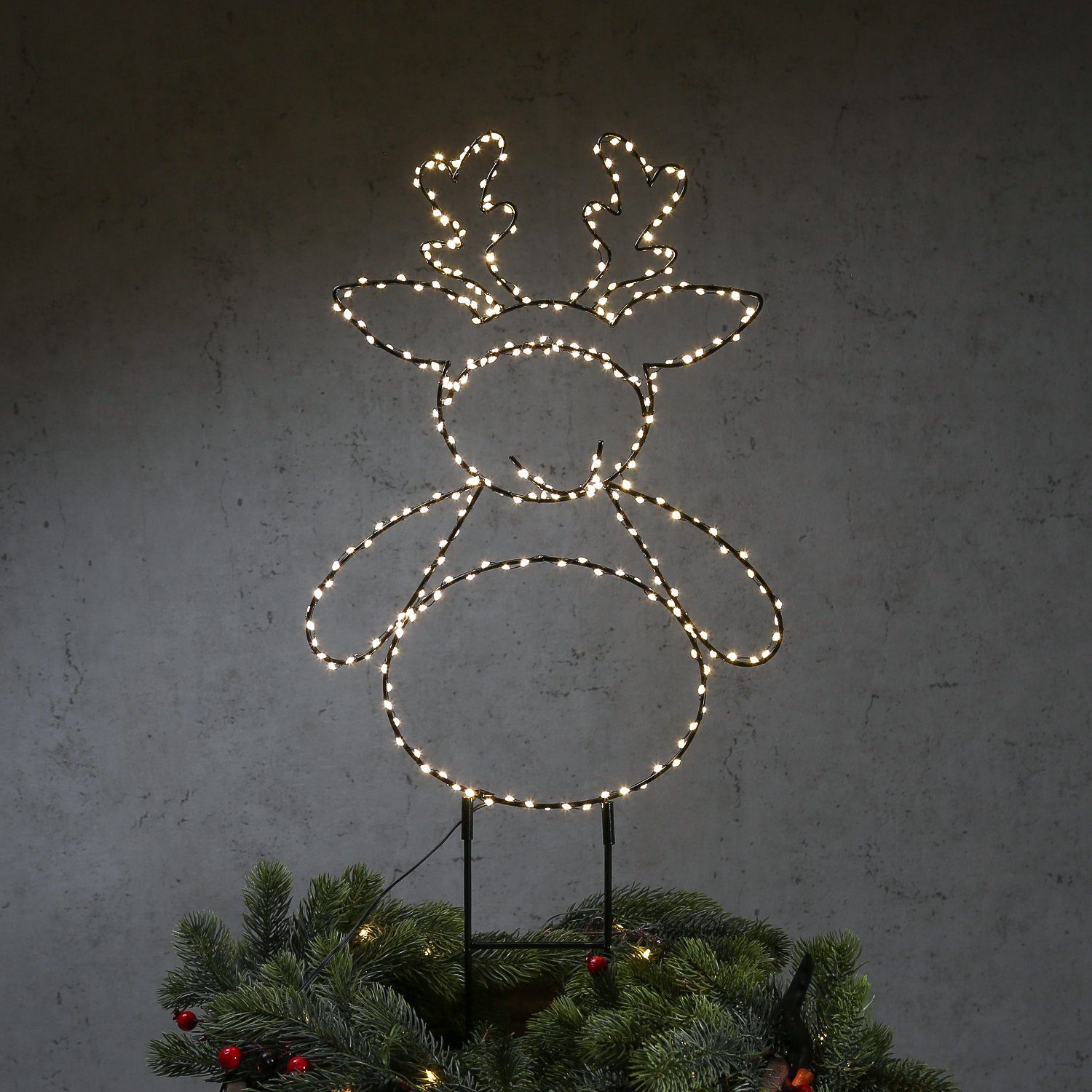 MARELIDA LED Dekofigur LED Gartenstecker Rentier 280LED 47cm Weihnachtsdeko günstig online kaufen