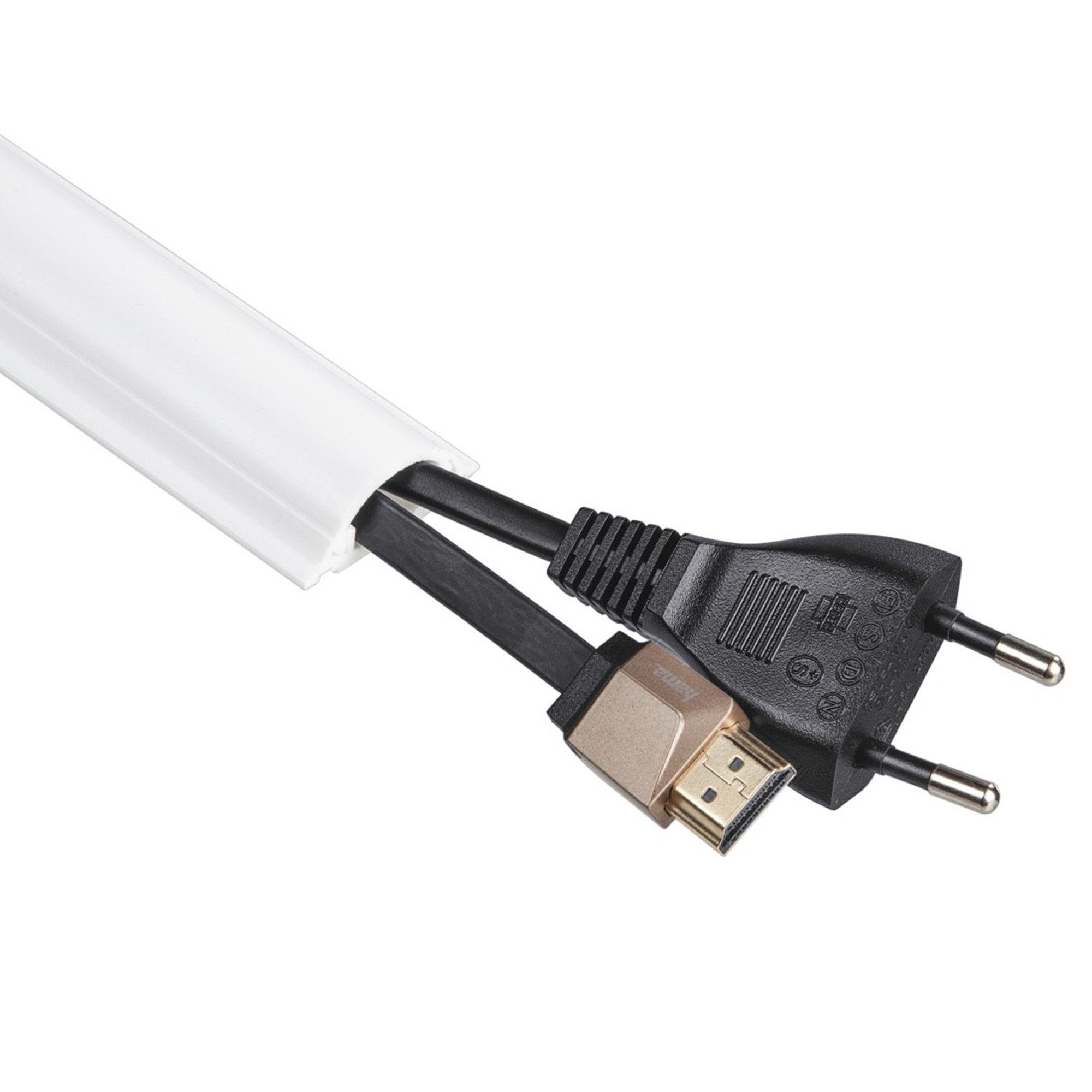 Hama Kabelkanal halbrund, selbstklebend, 100/3,5/0,9 cm, Weiß (1-St)