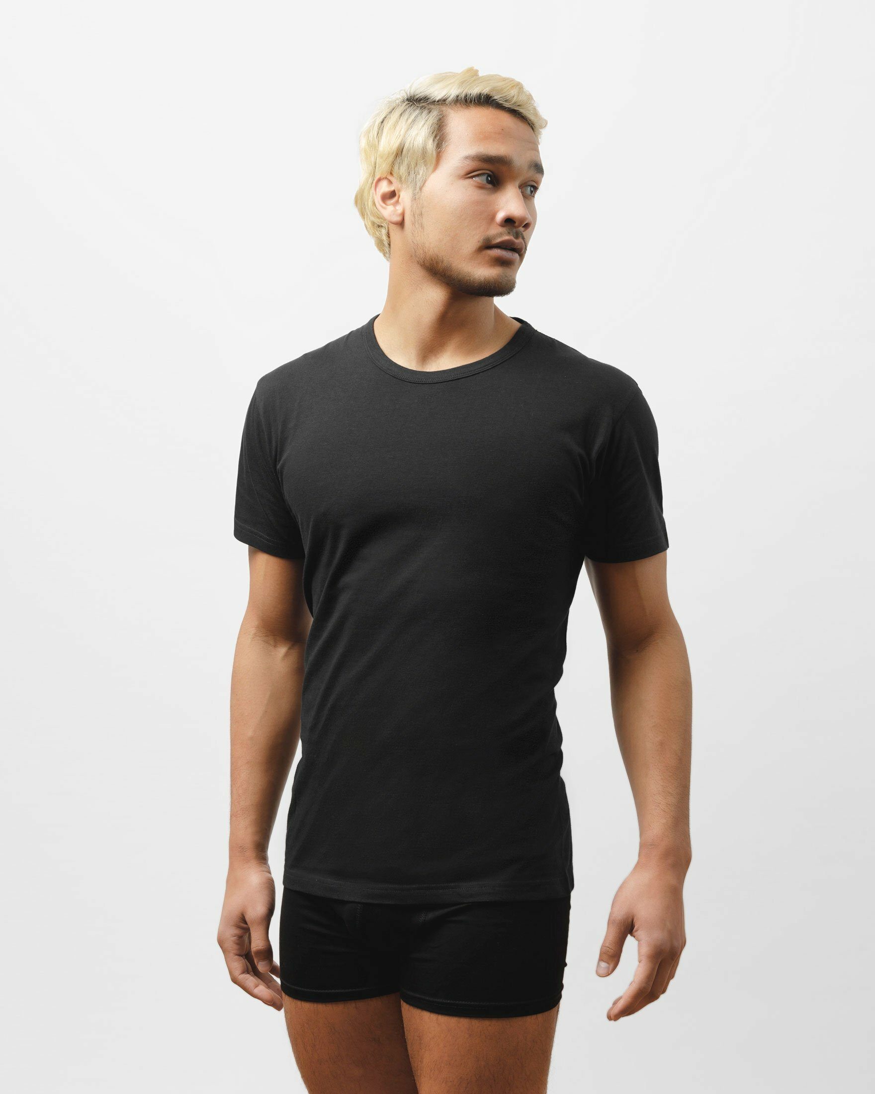 SNOCKS Unterziehshirt Rundhals T-Shirt Unterhemden Herren (2 Stück, 2-St) aus Bio-Baumwolle, extra lang geschnitten