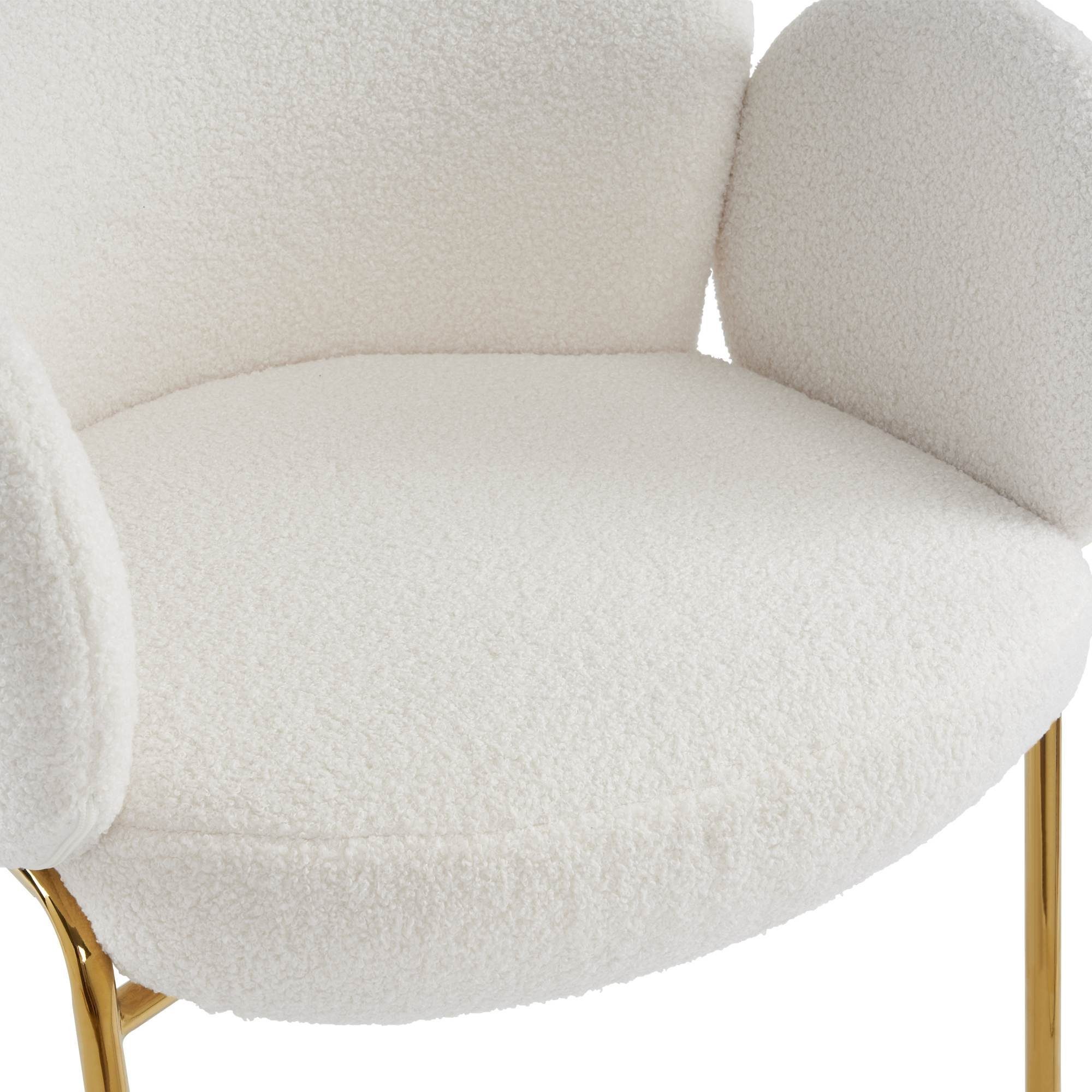 BlingBin Sessel Teddy-Samt-Freizeitstuhl einzelner weiß 1-St., Set), | Polsterstuhl Set, Wohnzimmerstuhl Sofastuhl weiß (1/2er 1/2er