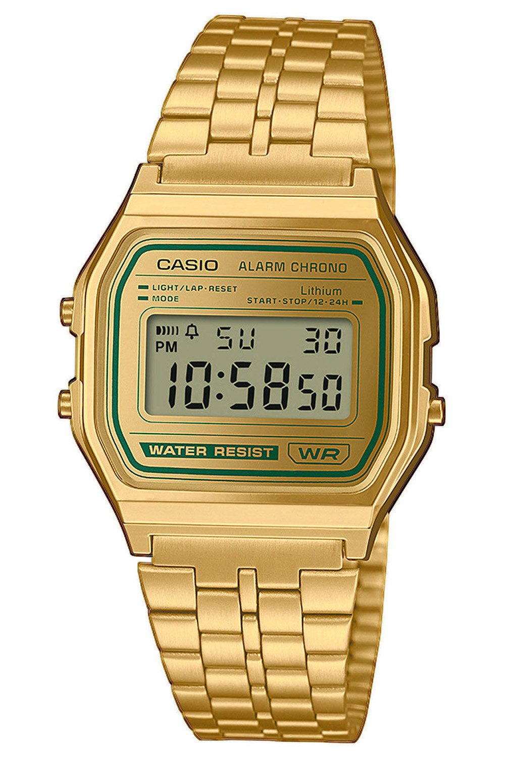 CASIO VINTAGE Digitaluhr Digitaluhr Vintage Iconic Goldfarben/Grün günstig online kaufen