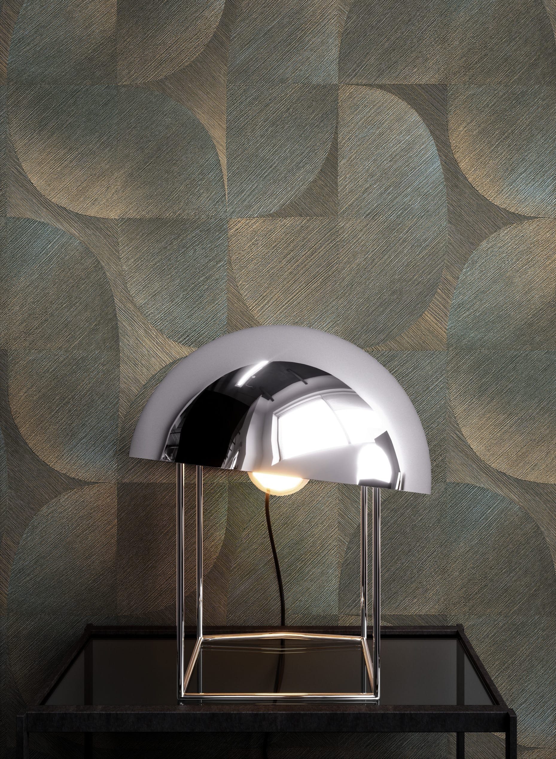 Newroom Vliestapete Marick Brown Tapete Mustertapete Muster,Linien,Verlauf, Braun Tapete Modern Muster - Mustertapete Retro Dunkelbraun Grau Geometrisch Grafisch Linien Verlauf für Wohnzimmer Schlafzimmer Küche, Retro