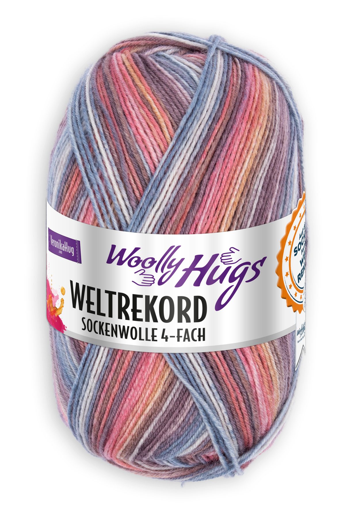 Woolly Hugs Woolly Hugs WELTREKORD Sockenwolle 4-fach 100 g Häkelwolle, 420 m (Offizielles Woolly Hugs Weltrekord-Sockengarn), 100 g