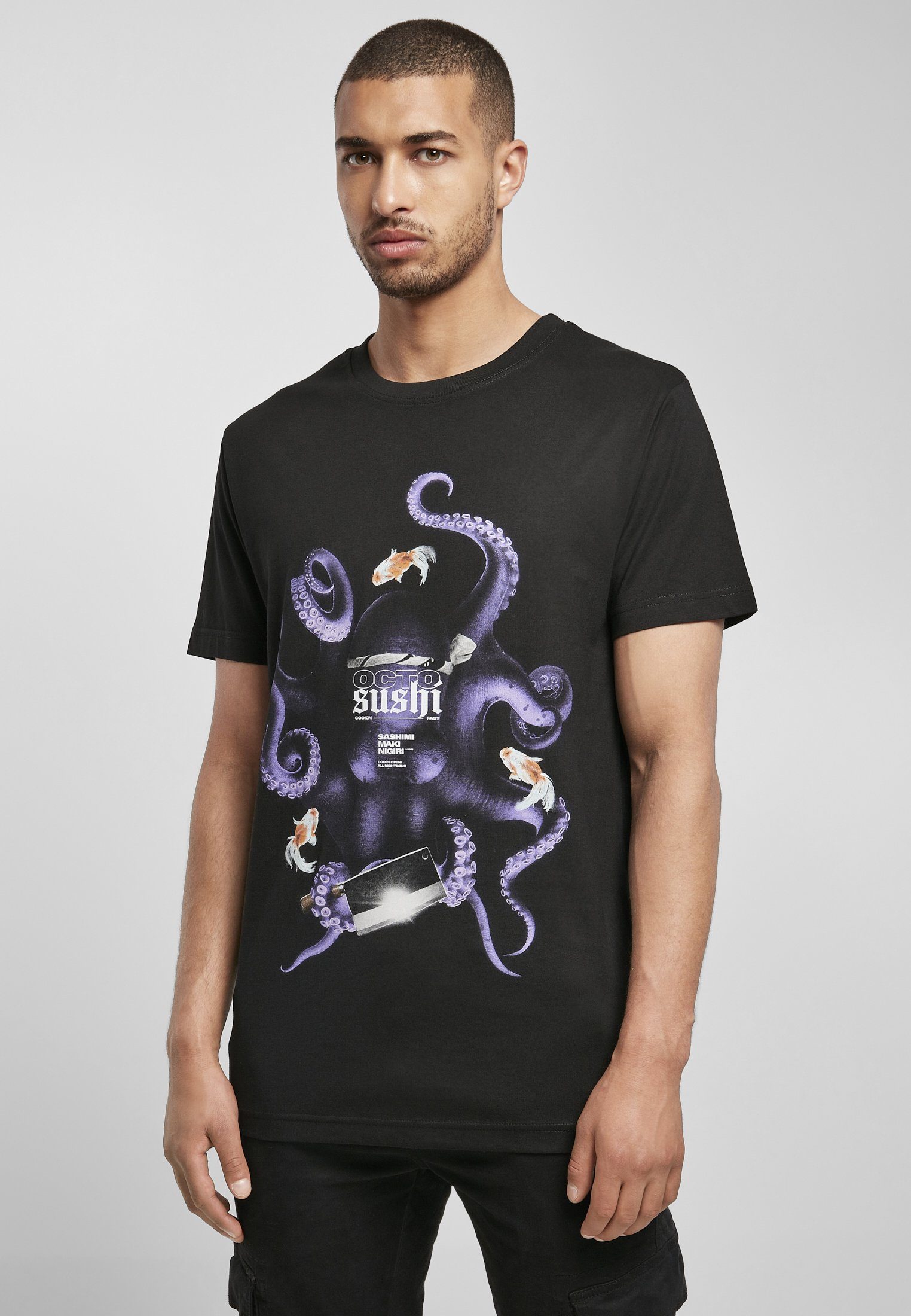 Sushi Herren MisterTee Tee Kurzarmshirt Octopus (1-tlg)